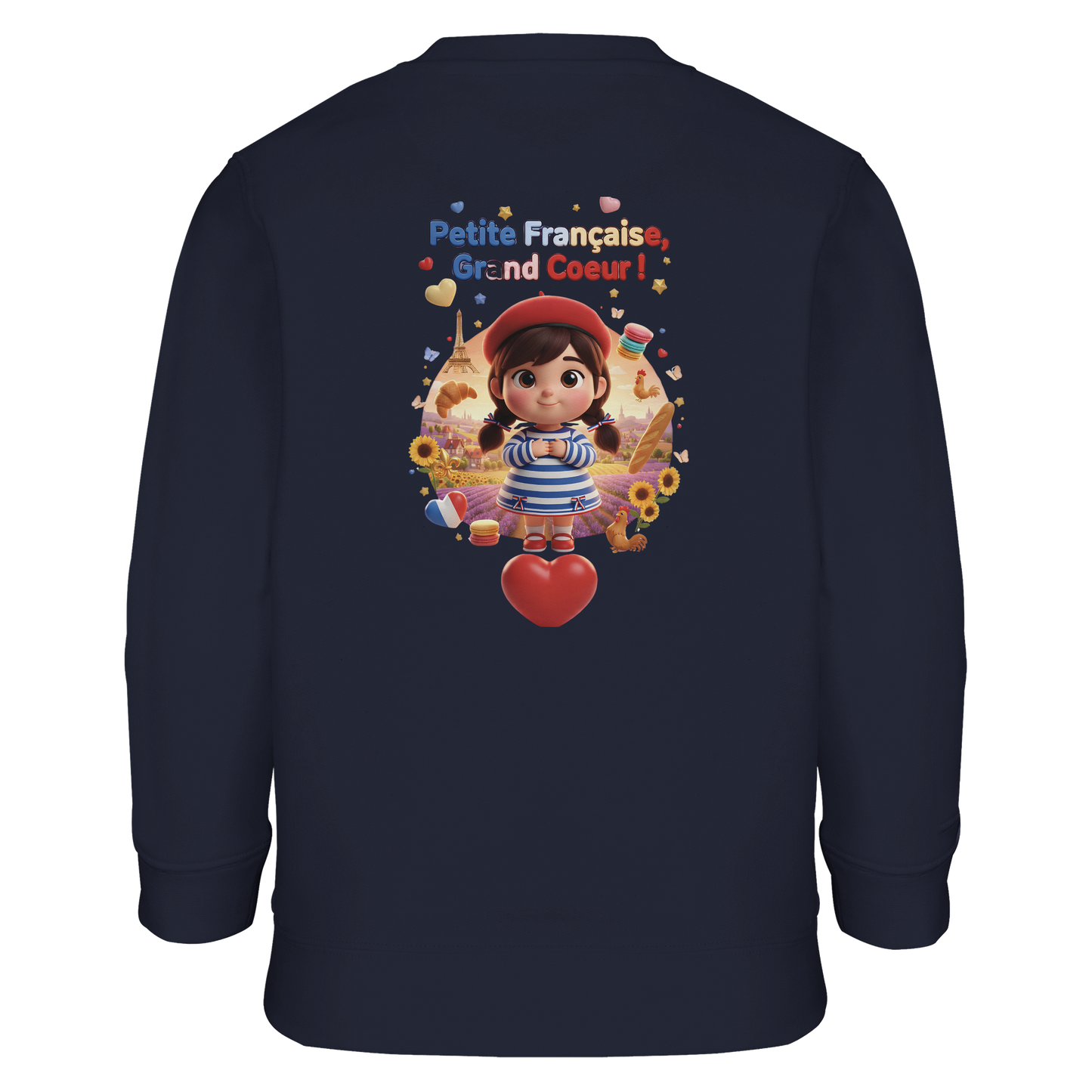 Sweat-shirt fille "Petites Françaises au Grand Cœur" – Confort Éco-Responsable