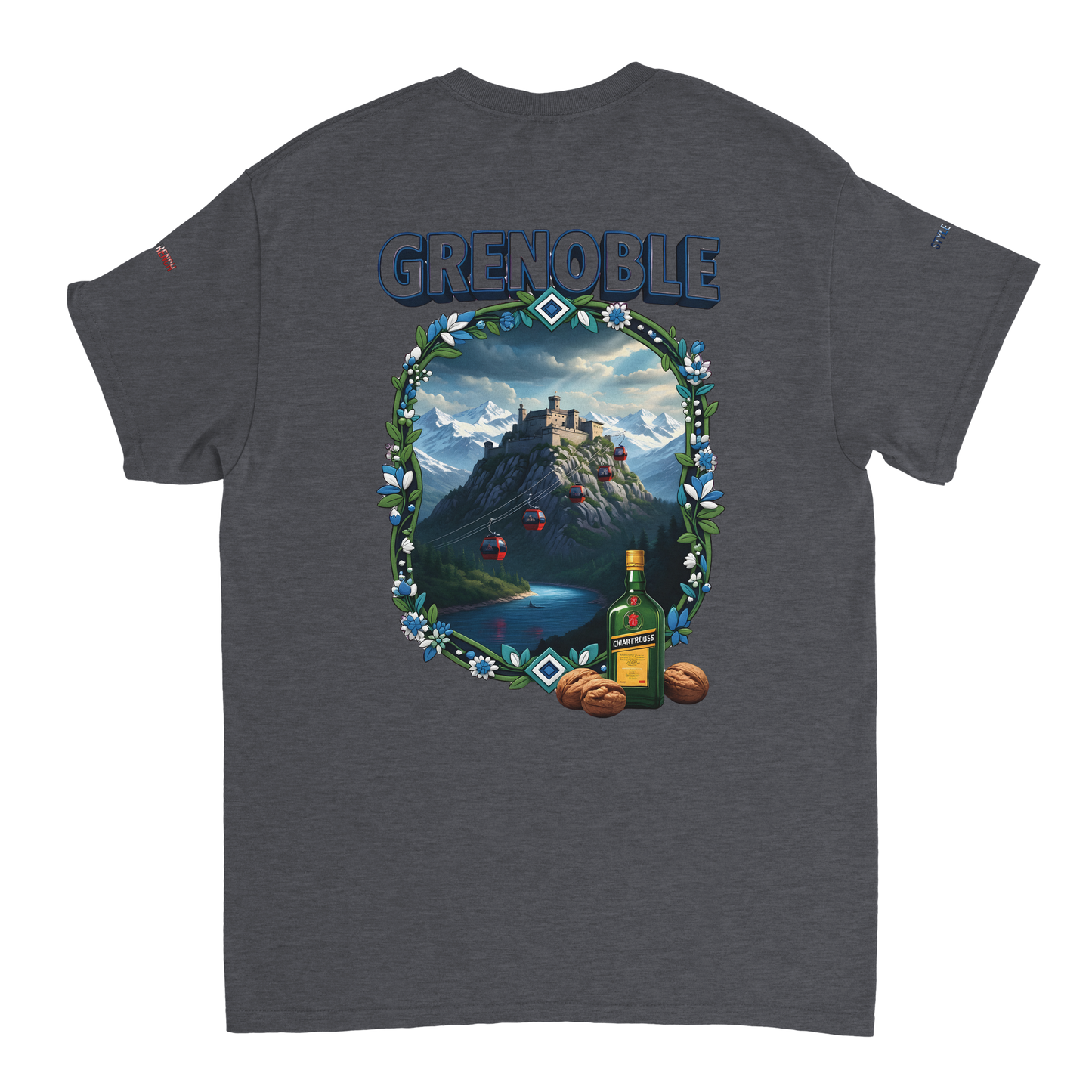 Unisex-T-Shirt Grenoble Stadt in Frankreich dick Rundhals | Gildan® 5000