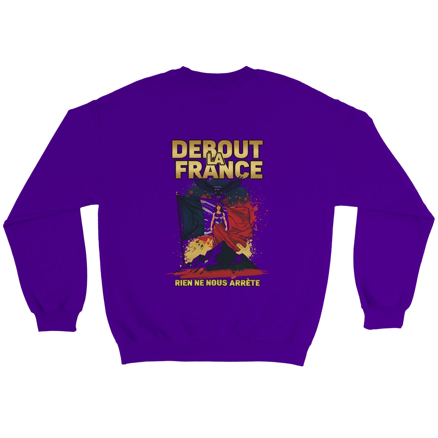 Damen-Sweatshirt „debout la France“ im klassischen französischen Rundhals-Stil | Gildan® 18000