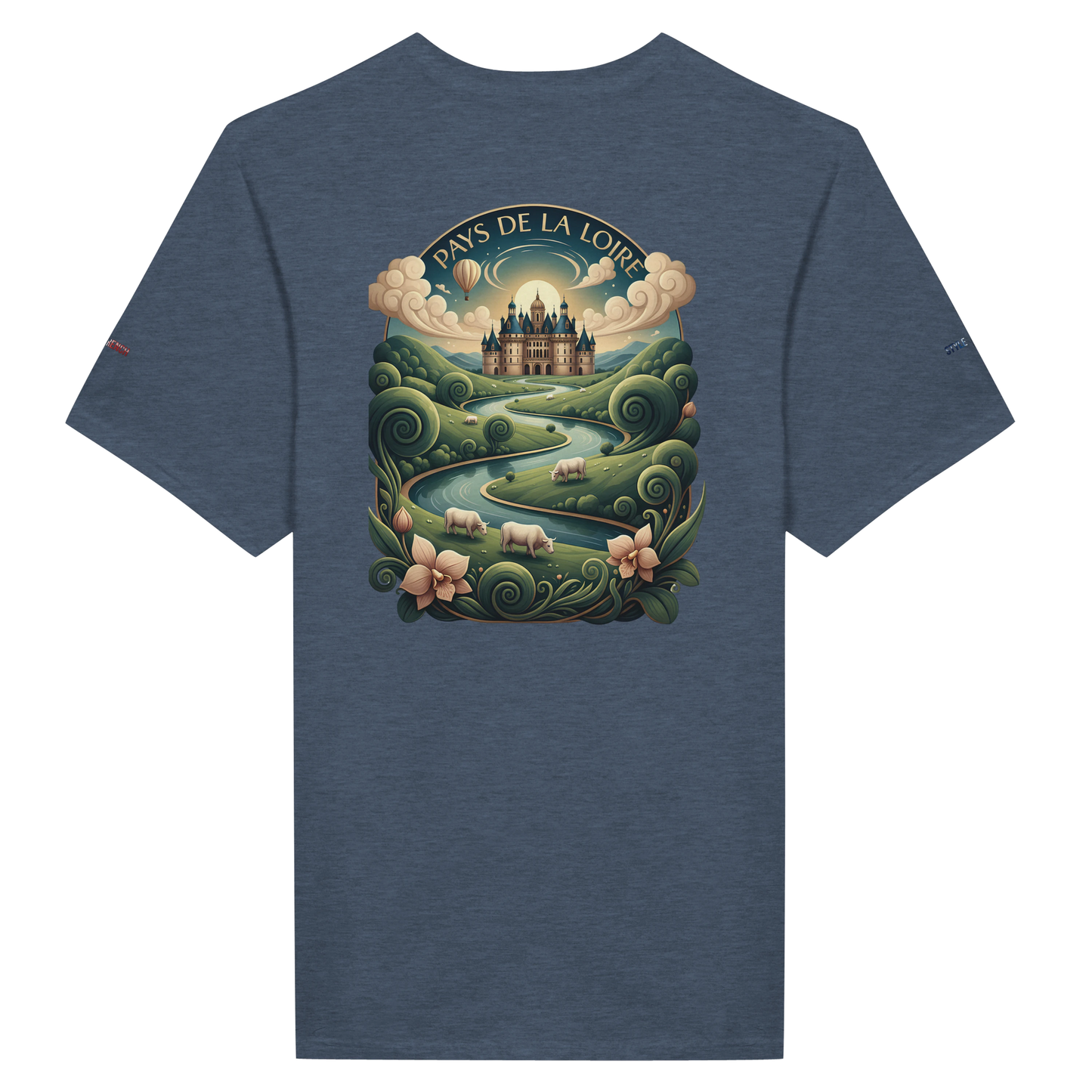 Unisex T-Shirt Pays de la Loire klassischer Rundhalsausschnitt | Gildan® 64000