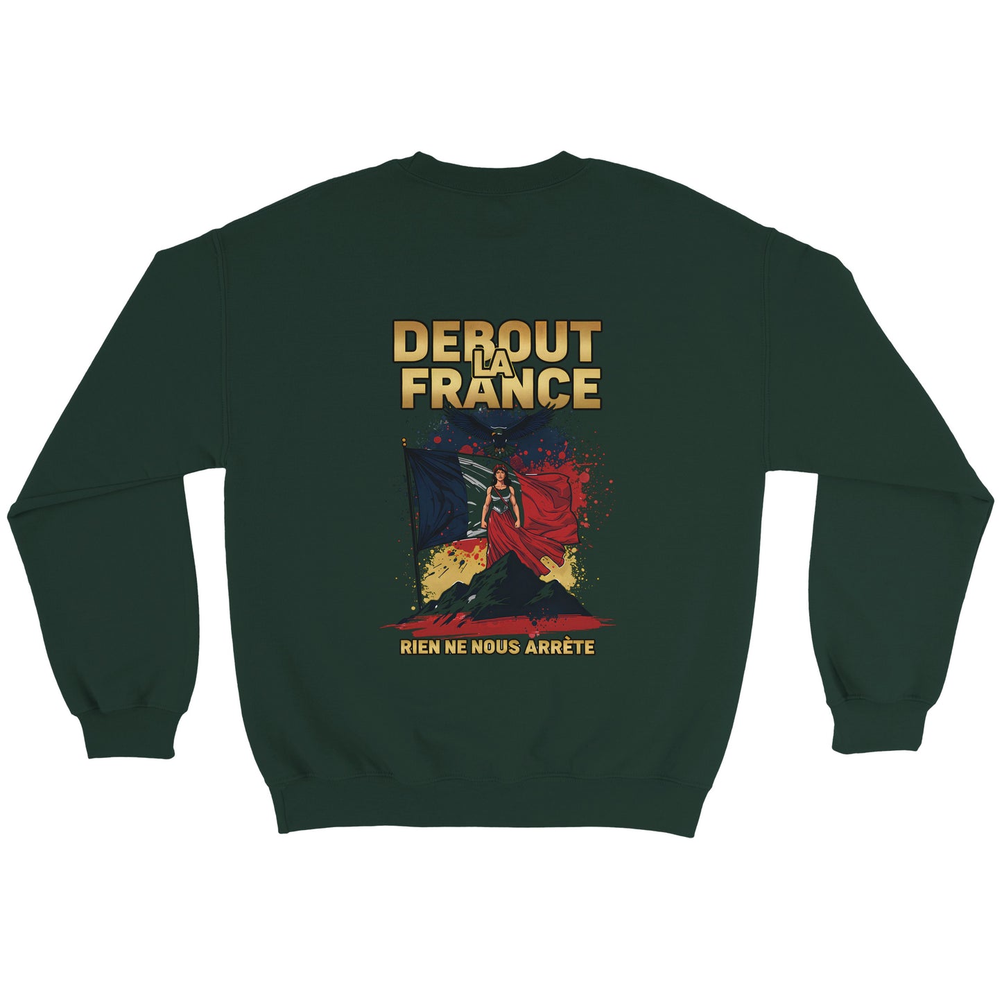 Damen-Sweatshirt „debout la France“ im klassischen französischen Rundhals-Stil | Gildan® 18000