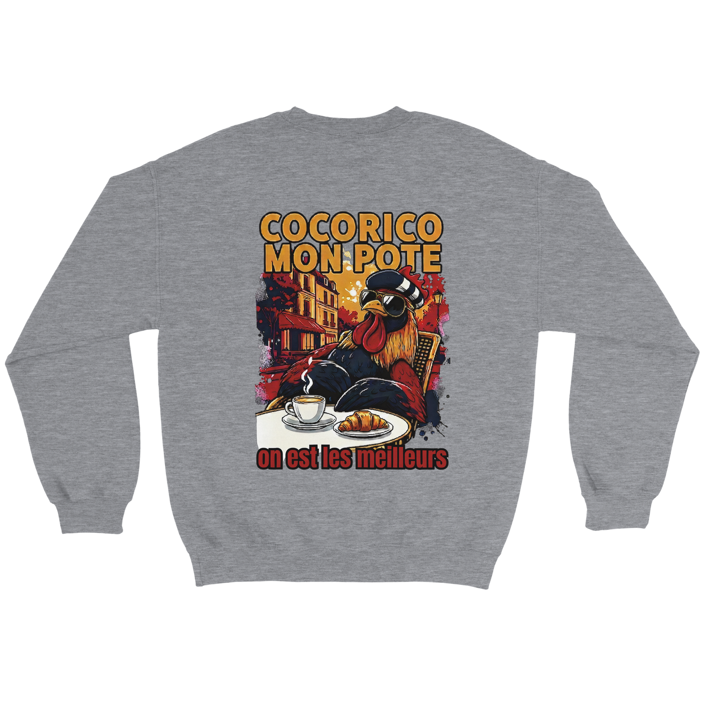 Sweatshirt Cocorico On Est Les Meilleurs für Herren, klassischer Rundhalsausschnitt | Gildan® 18000
