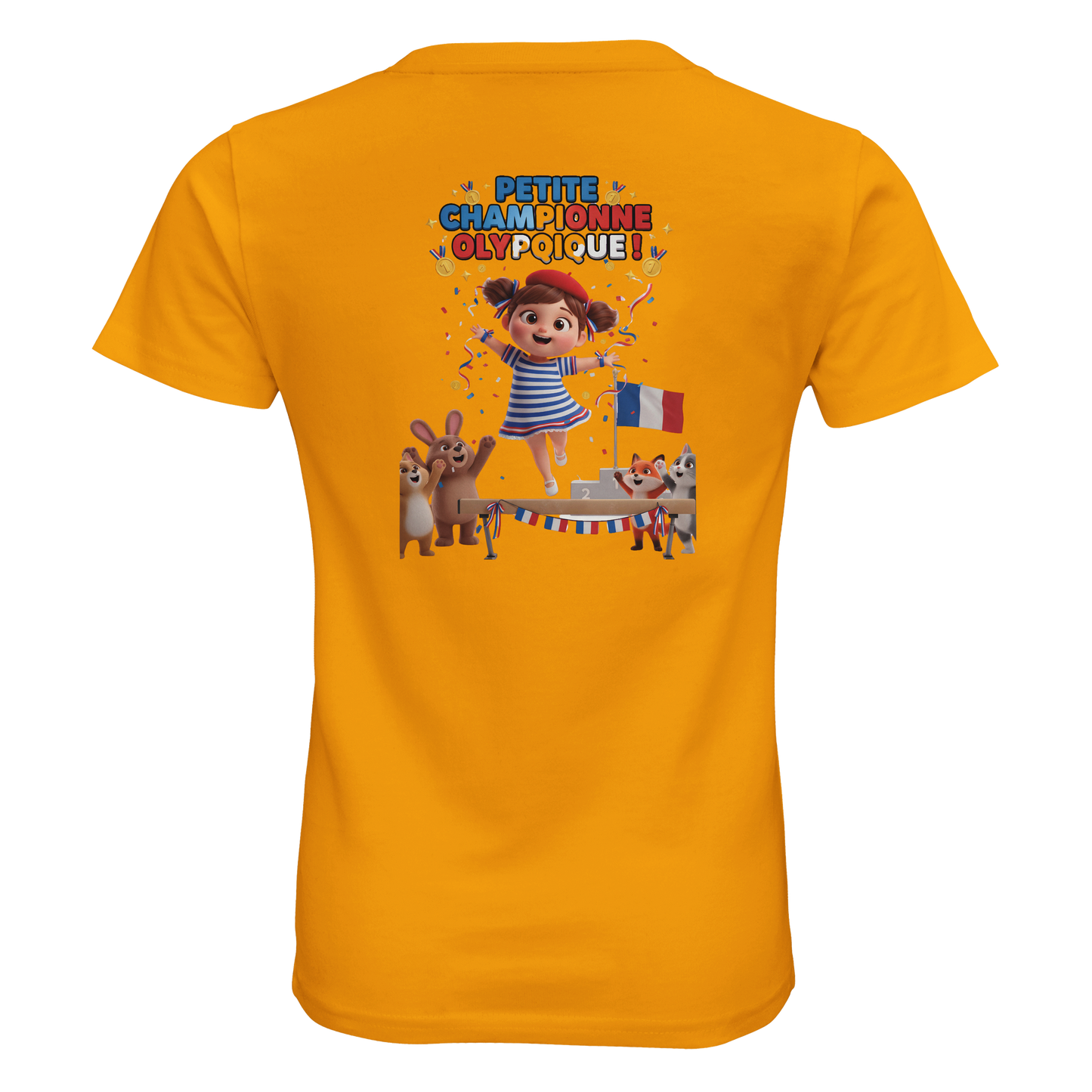 Organic fitted "Little Olympic Champion" girl's T-shirt | SOL'S Pioneer Kids 03578