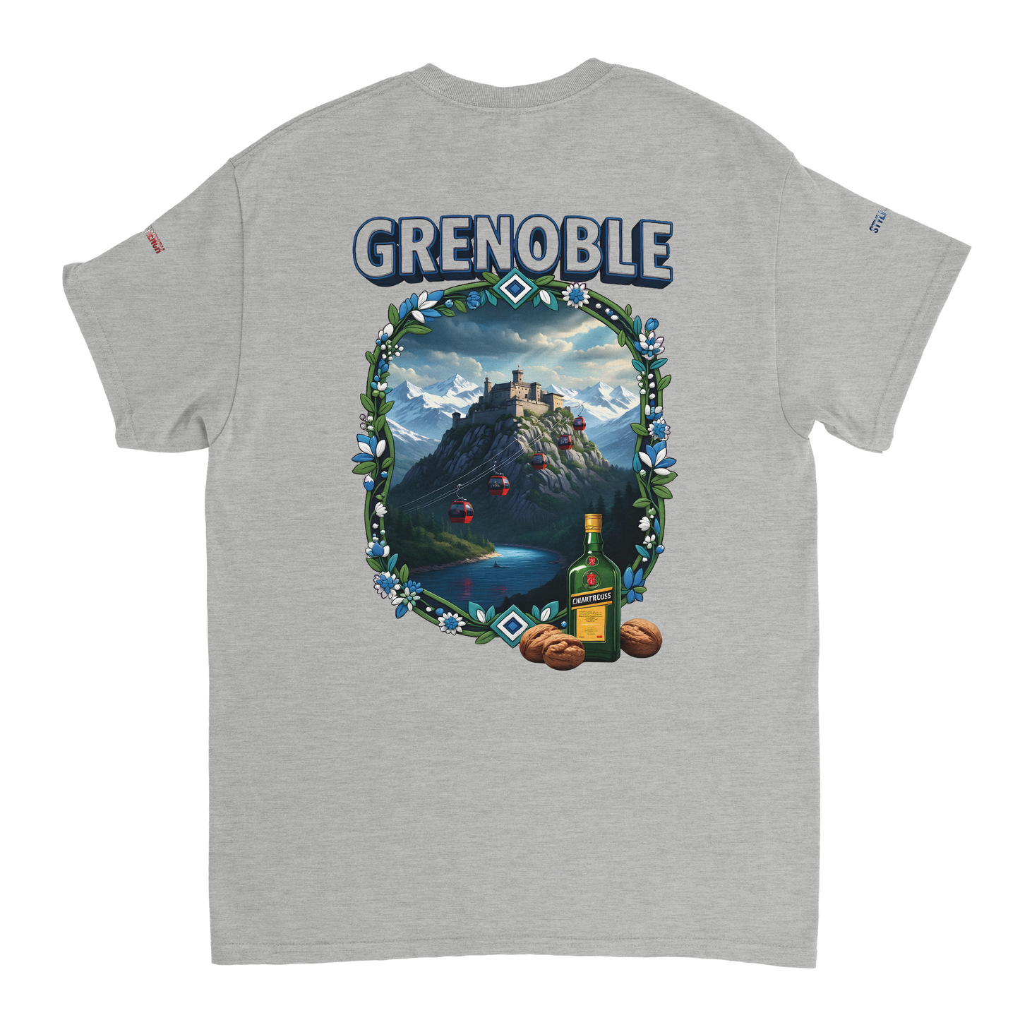 Unisex-T-Shirt Grenoble Stadt in Frankreich dick Rundhals | Gildan® 5000