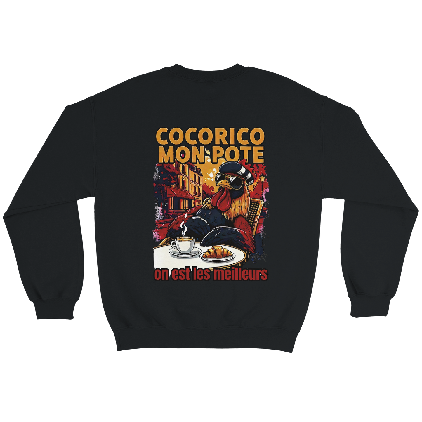 Sweatshirt Cocorico On Est Les Meilleurs für Herren, klassischer Rundhalsausschnitt | Gildan® 18000