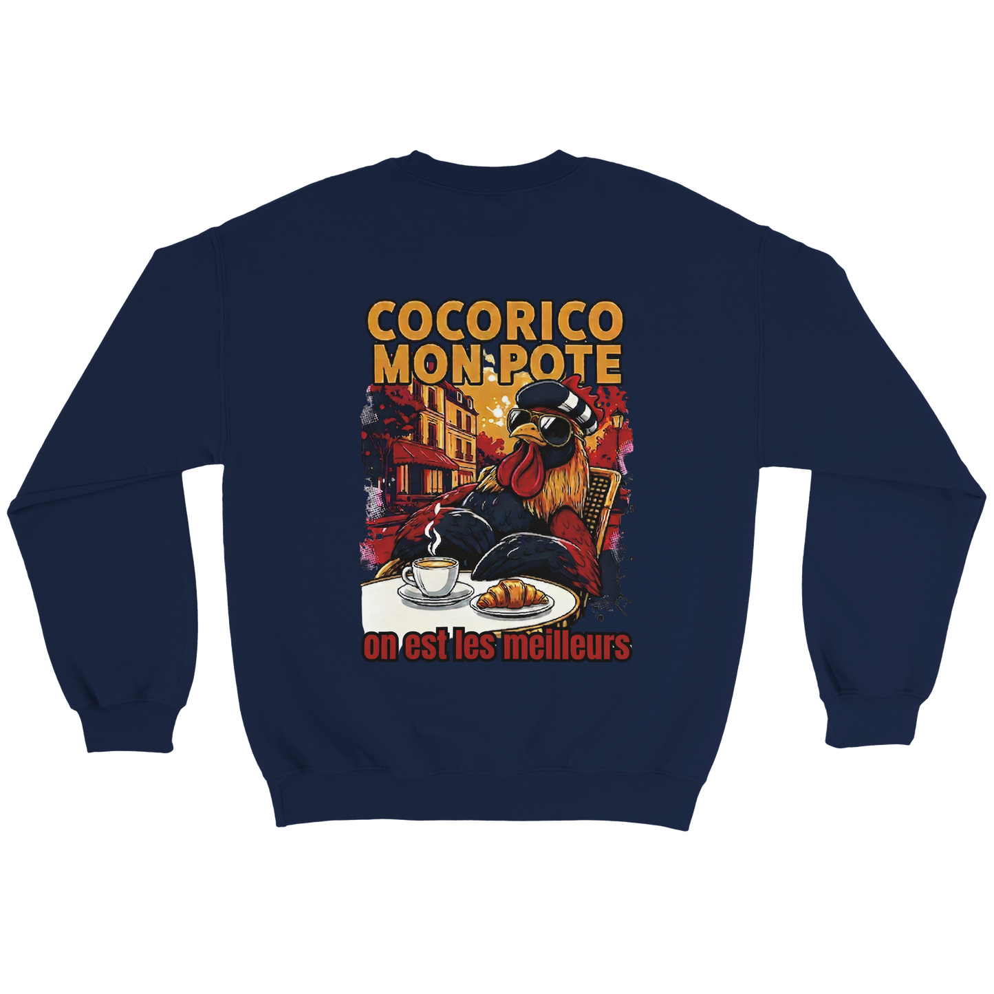 Sweatshirt Cocorico On Est Les Meilleurs für Herren, klassischer Rundhalsausschnitt | Gildan® 18000
