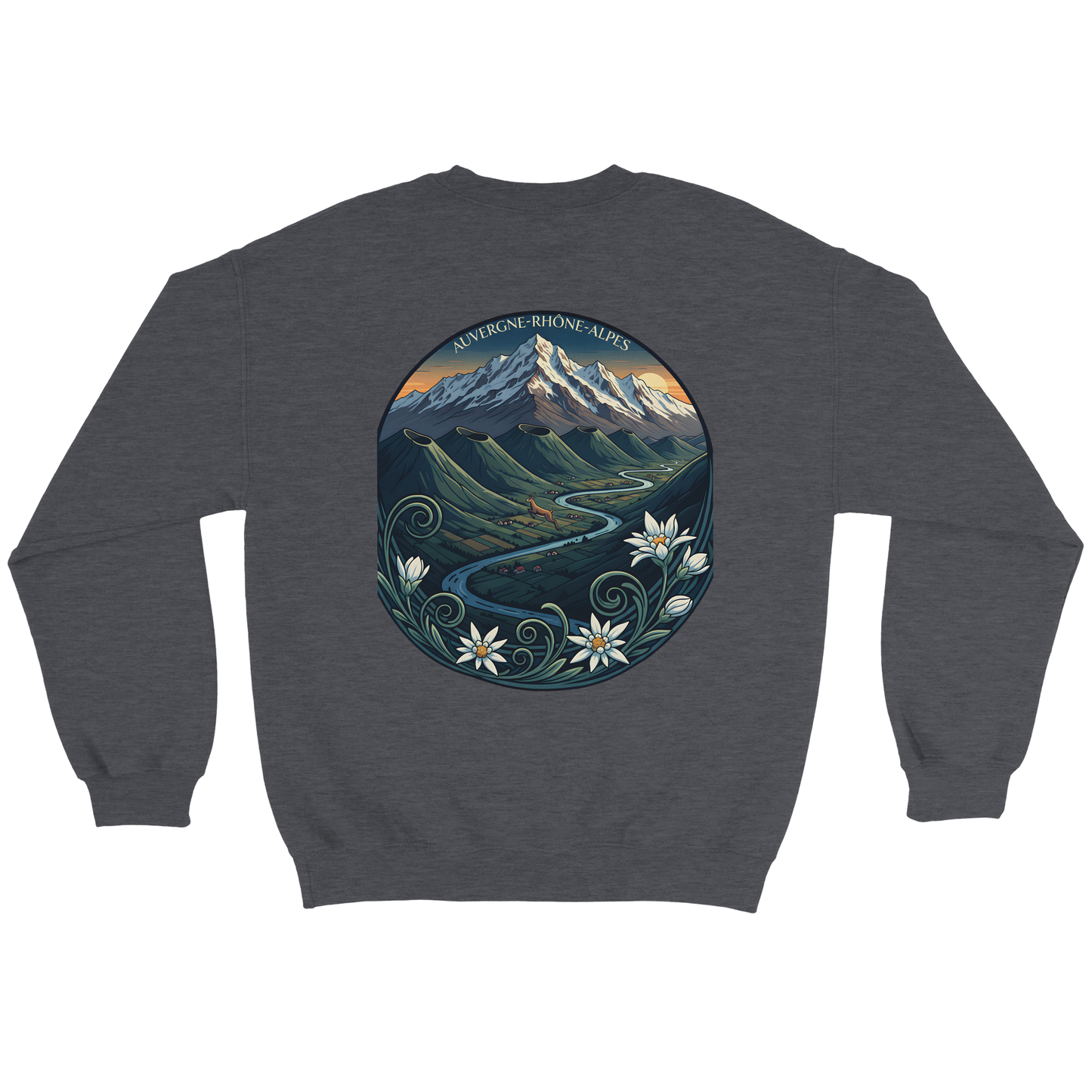 Unisex-Sweatshirt Auvergne-Rhône-Alpes klassisch Rundhals | Gildan® 18000