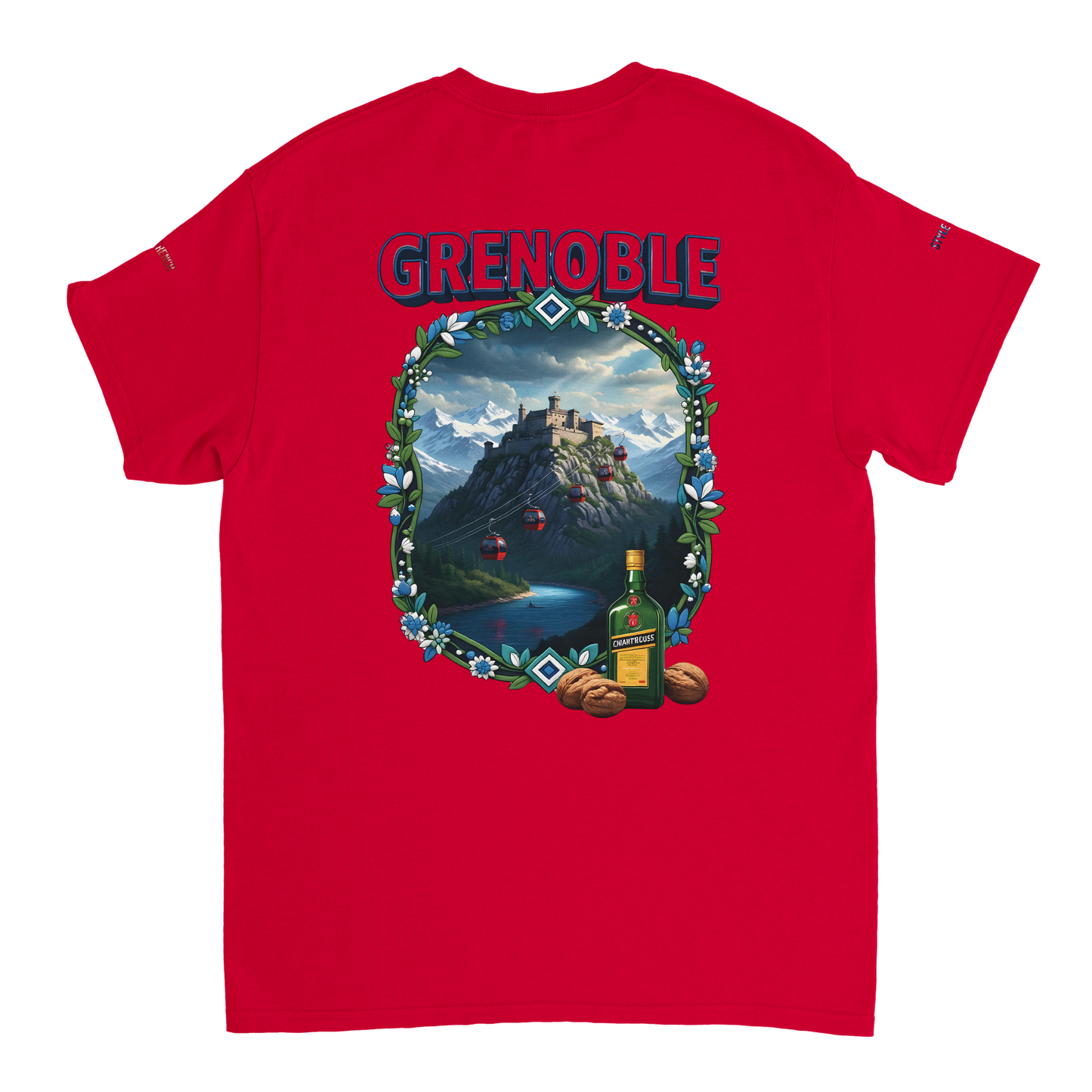 Unisex-T-Shirt Grenoble Stadt in Frankreich dick Rundhals | Gildan® 5000