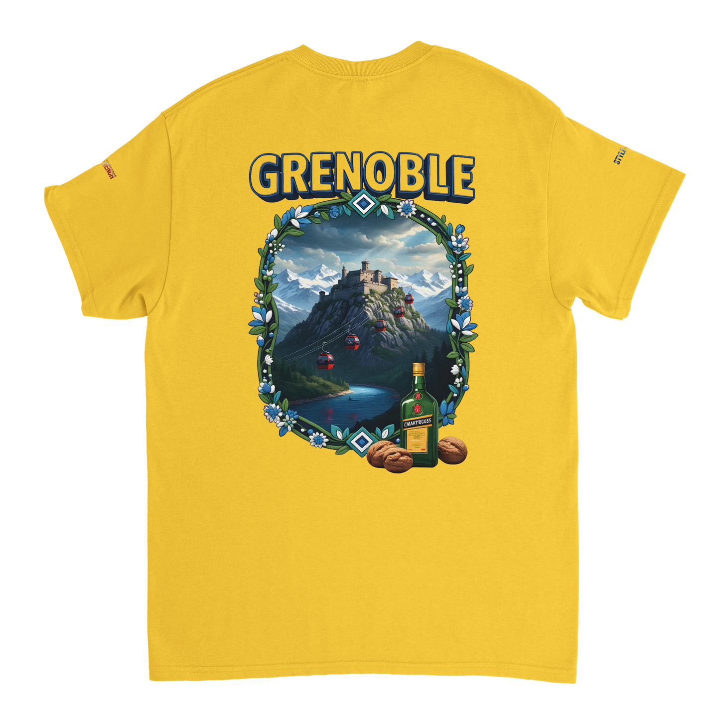 Unisex-T-Shirt Grenoble Stadt in Frankreich dick Rundhals | Gildan® 5000
