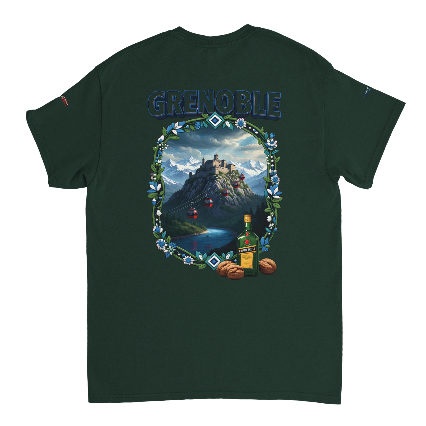 Unisex-T-Shirt Grenoble Stadt in Frankreich dick Rundhals | Gildan® 5000