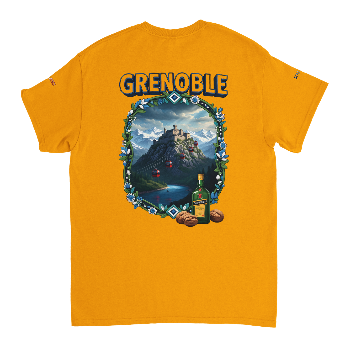 Unisex-T-Shirt Grenoble Stadt in Frankreich dick Rundhals | Gildan® 5000