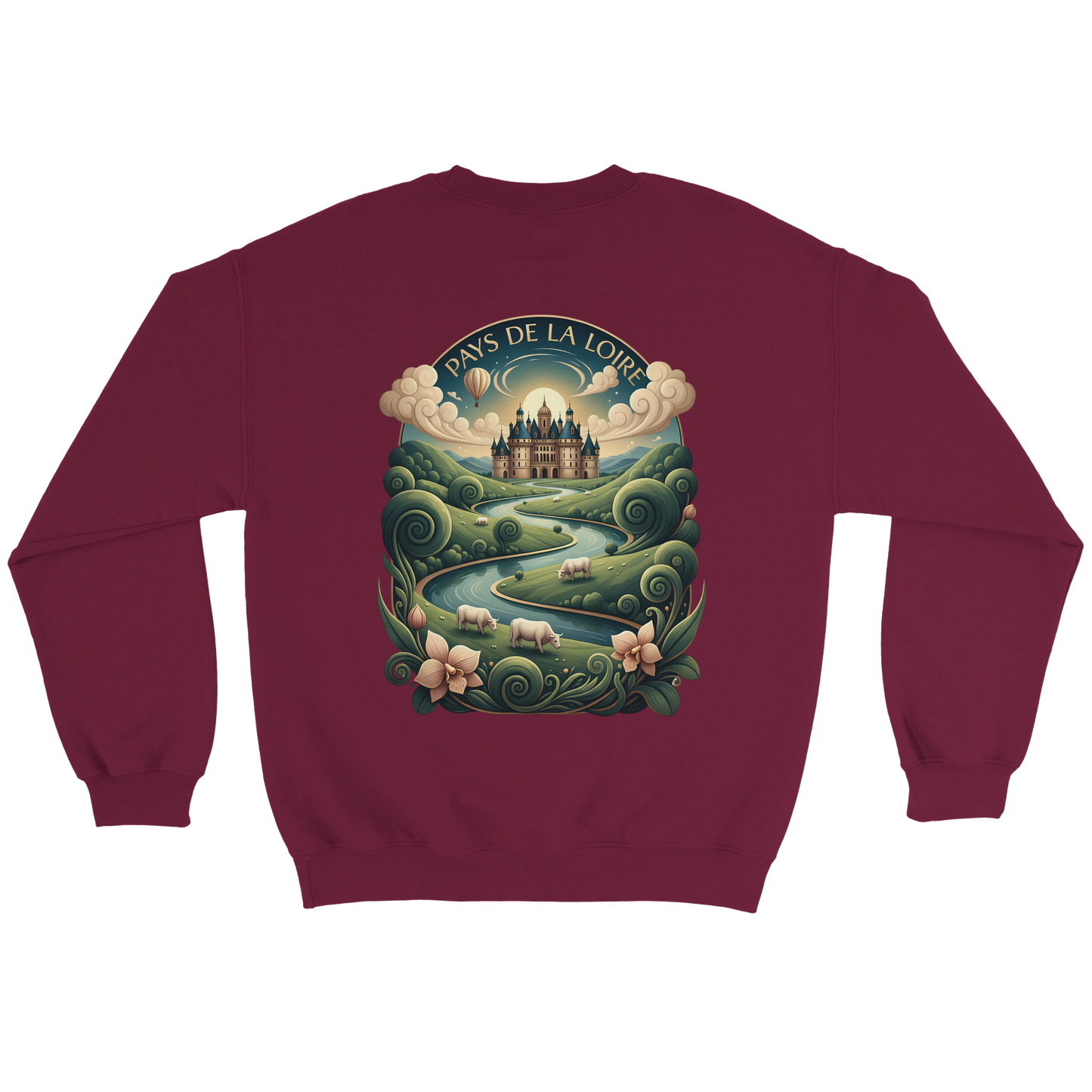 Klassisches Unisex-Sweatshirt Pays de la Loire mit Rundhalsausschnitt | Gildan® 18000