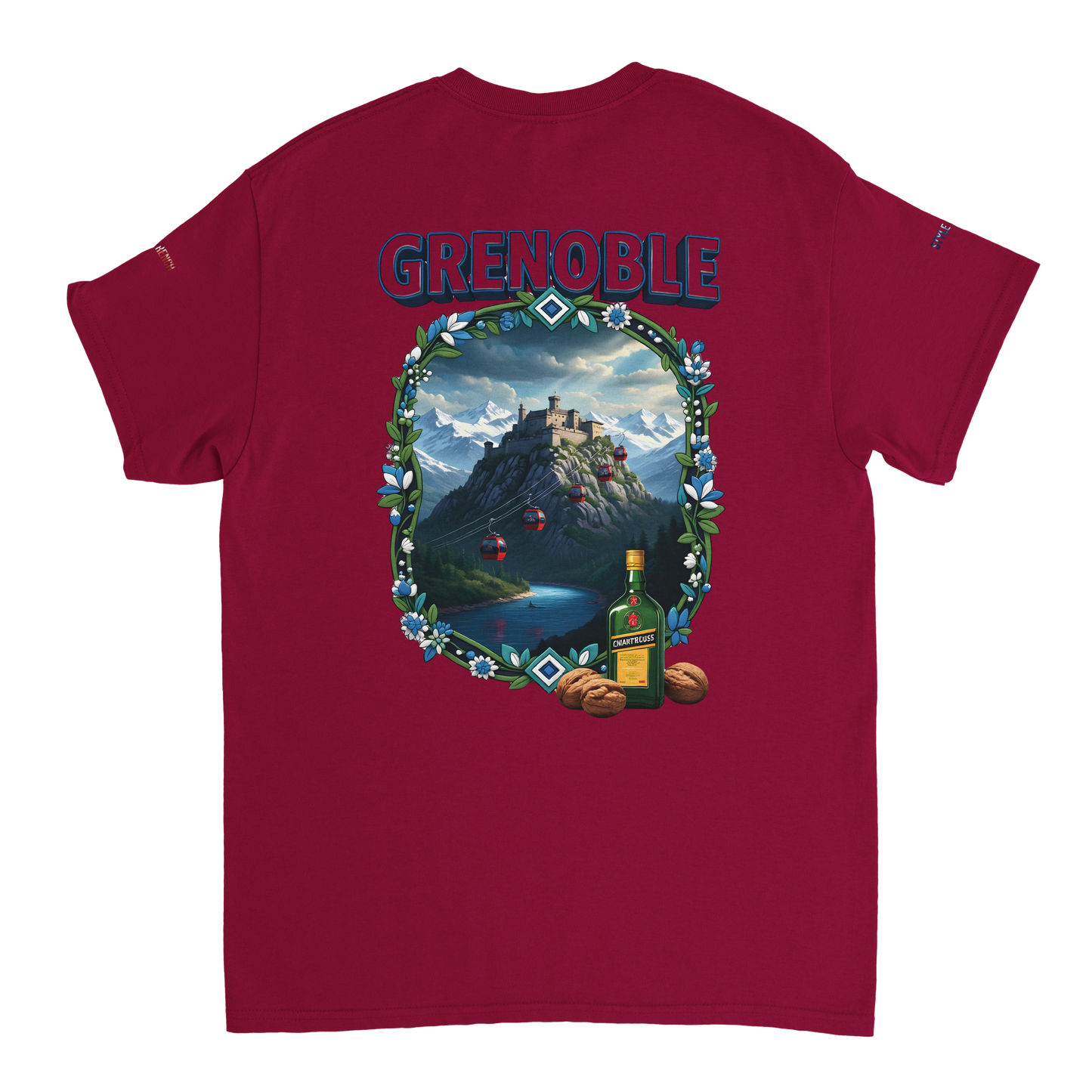 Unisex-T-Shirt Grenoble Stadt in Frankreich dick Rundhals | Gildan® 5000