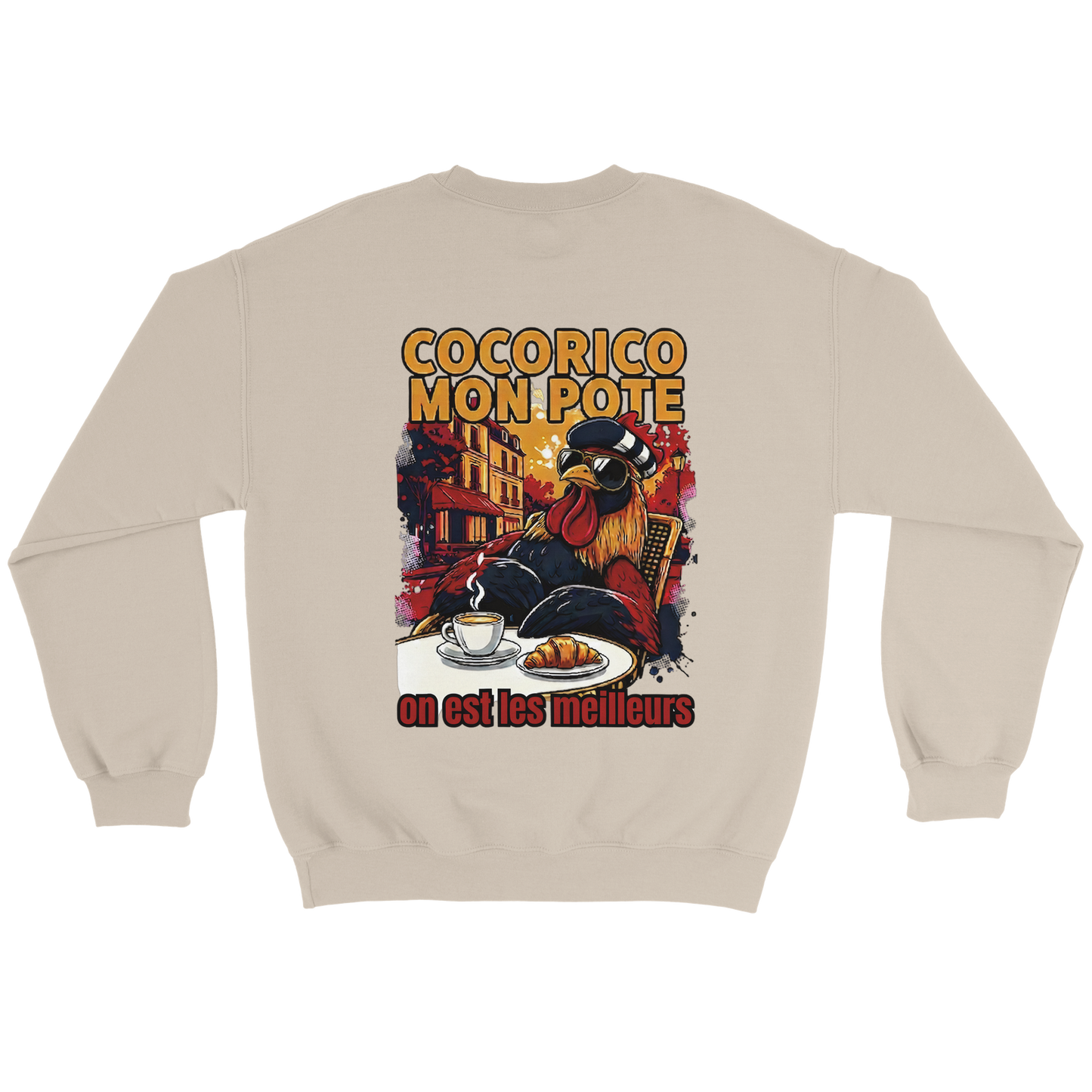 Sweatshirt Cocorico On Est Les Meilleurs für Herren, klassischer Rundhalsausschnitt | Gildan® 18000