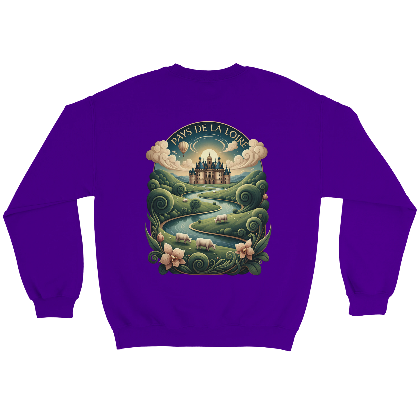 Klassisches Unisex-Sweatshirt Pays de la Loire mit Rundhalsausschnitt | Gildan® 18000