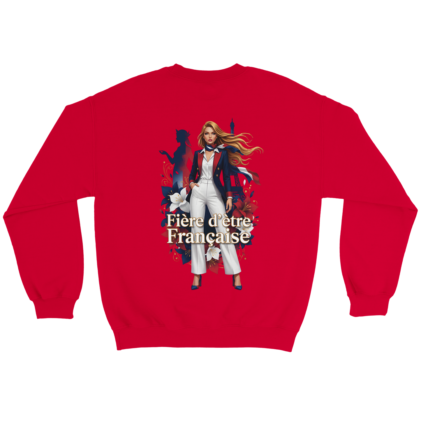 Sweat-shirt femme fière d'être française  Classique Léger et Confortable pour le Printemps