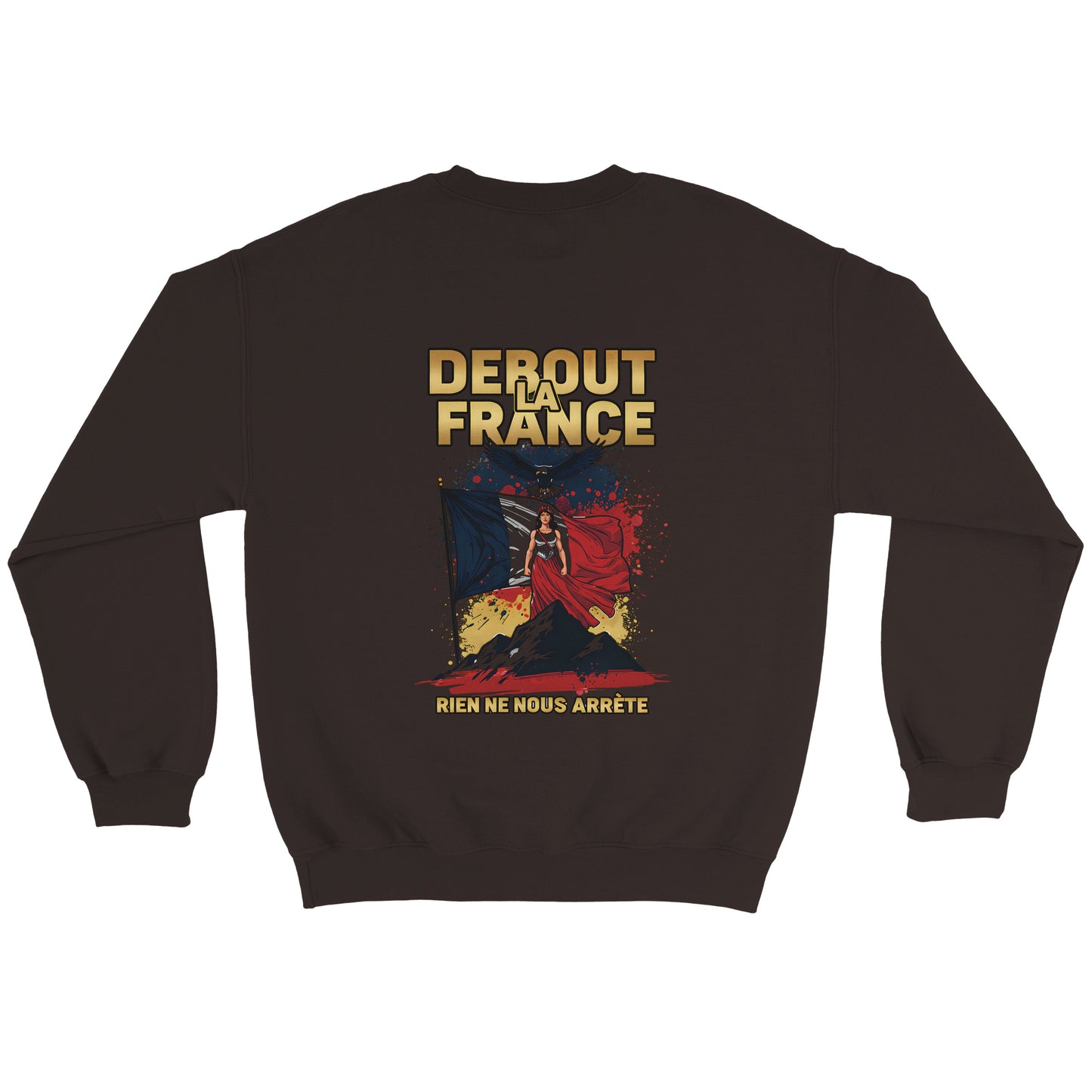 Damen-Sweatshirt „debout la France“ im klassischen französischen Rundhals-Stil | Gildan® 18000