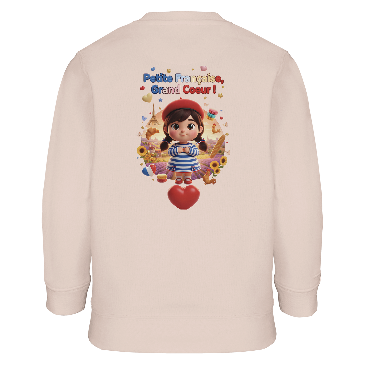 Sweat-shirt fille "Petites Françaises au Grand Cœur" – Confort Éco-Responsable
