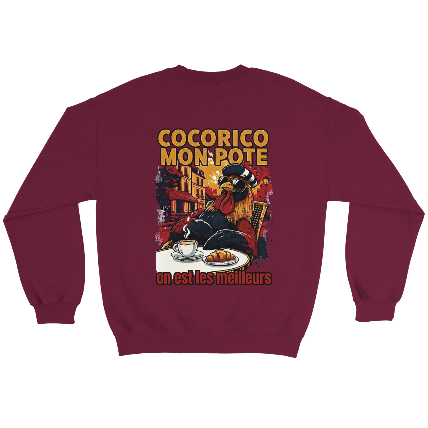 Sweatshirt Cocorico On Est Les Meilleurs für Herren, klassischer Rundhalsausschnitt | Gildan® 18000