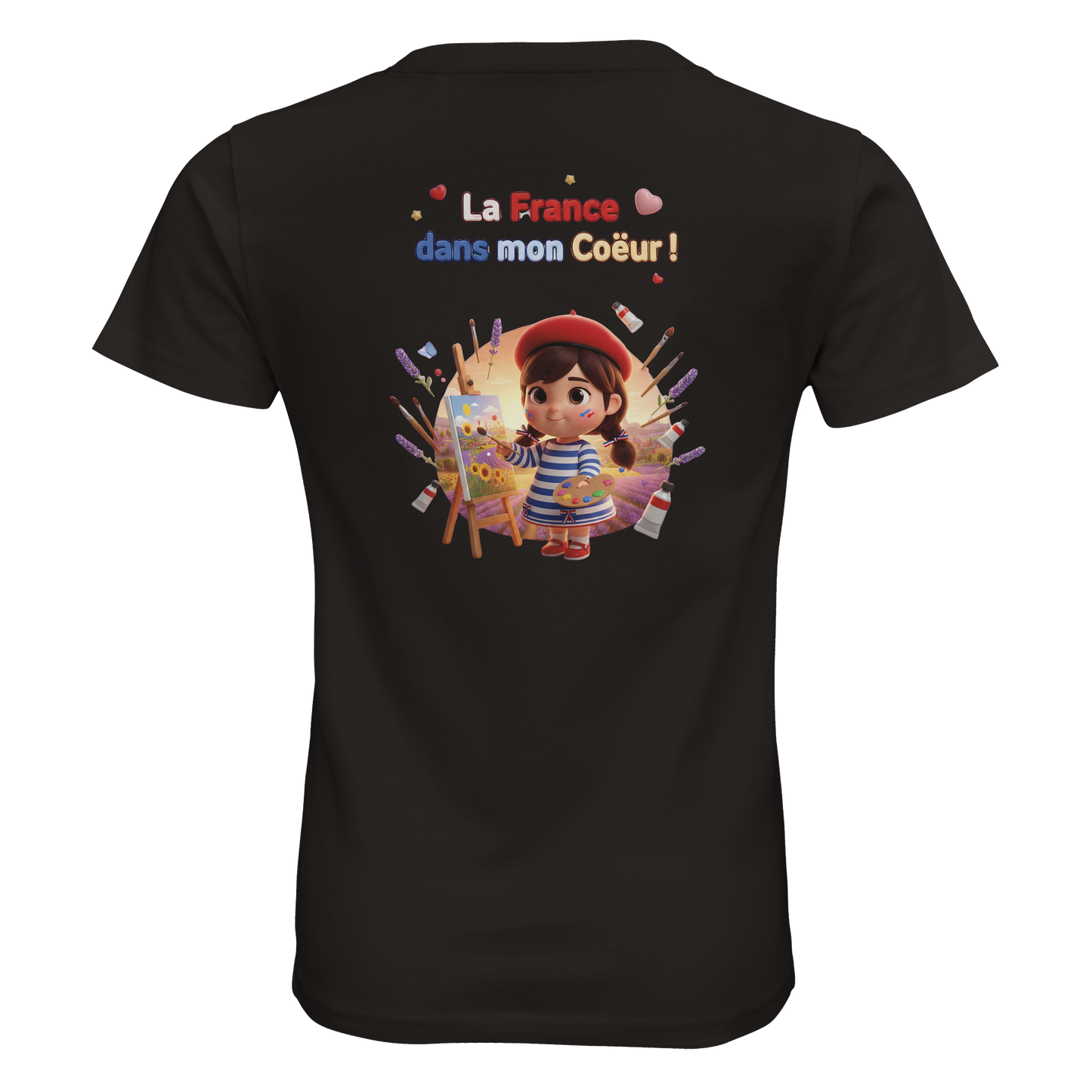 Bio Kinder Enganliegendes T-Shirt| Mädchen Stil-Französisch Frankreich in meinem Herzen | SOL'S Pioneer Kids 03578