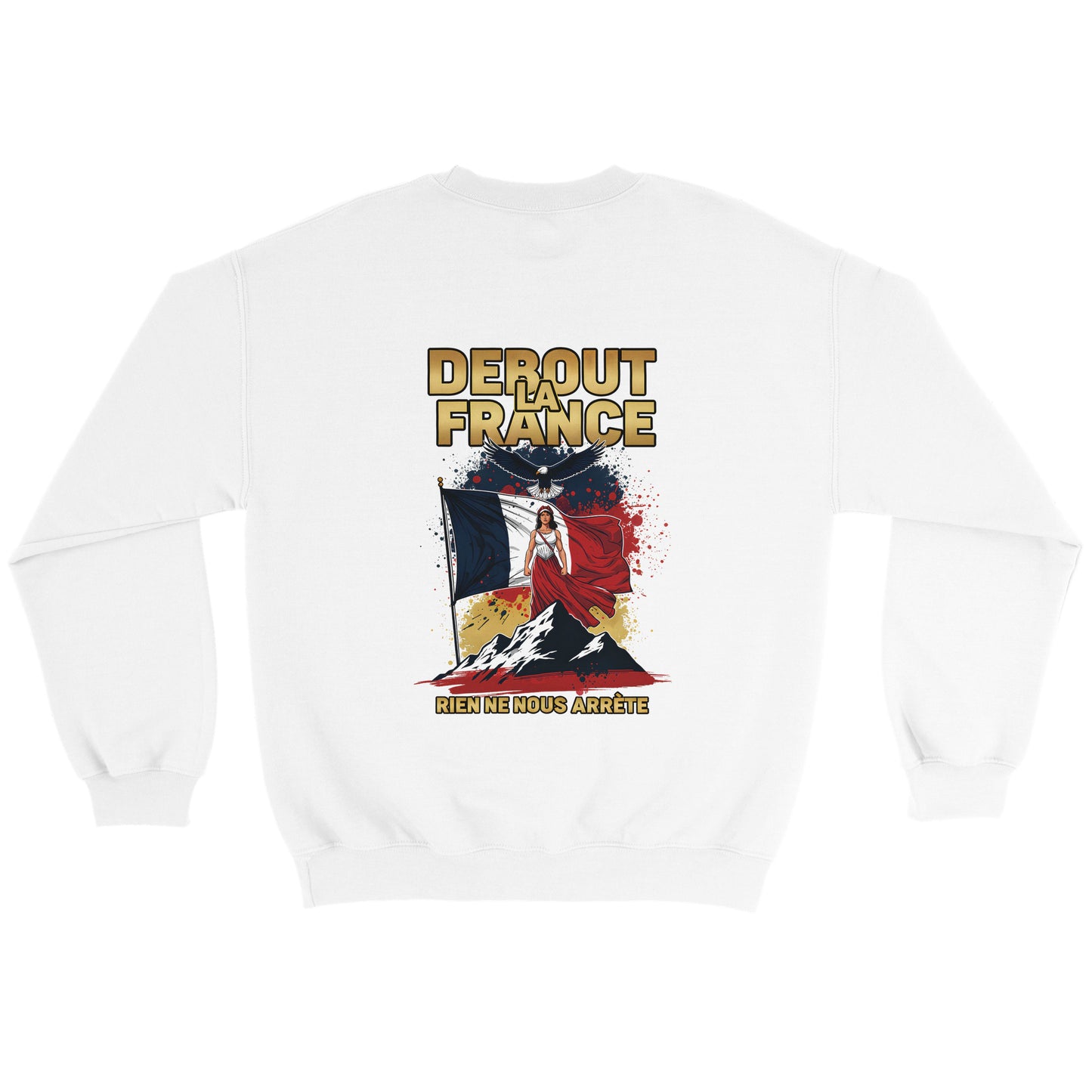 Damen-Sweatshirt „debout la France“ im klassischen französischen Rundhals-Stil | Gildan® 18000