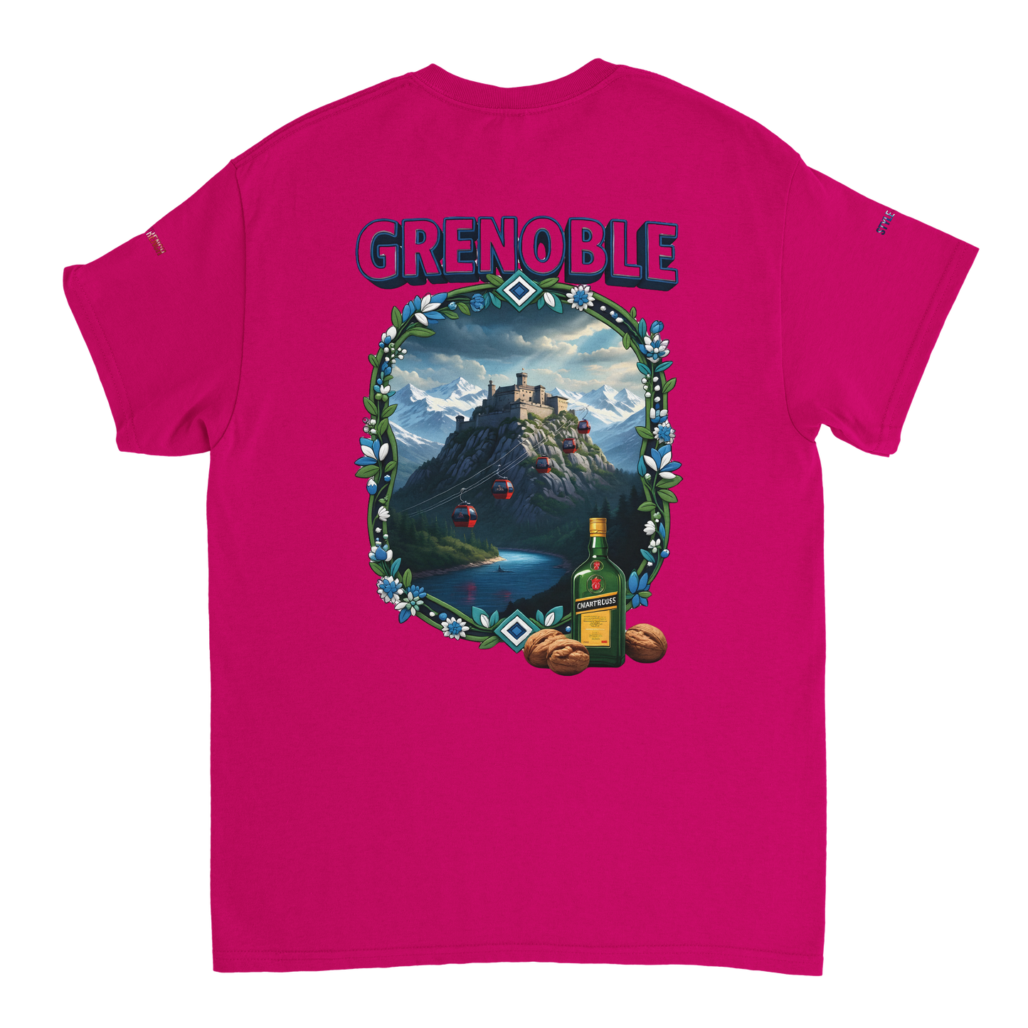 Unisex-T-Shirt Grenoble Stadt in Frankreich dick Rundhals | Gildan® 5000