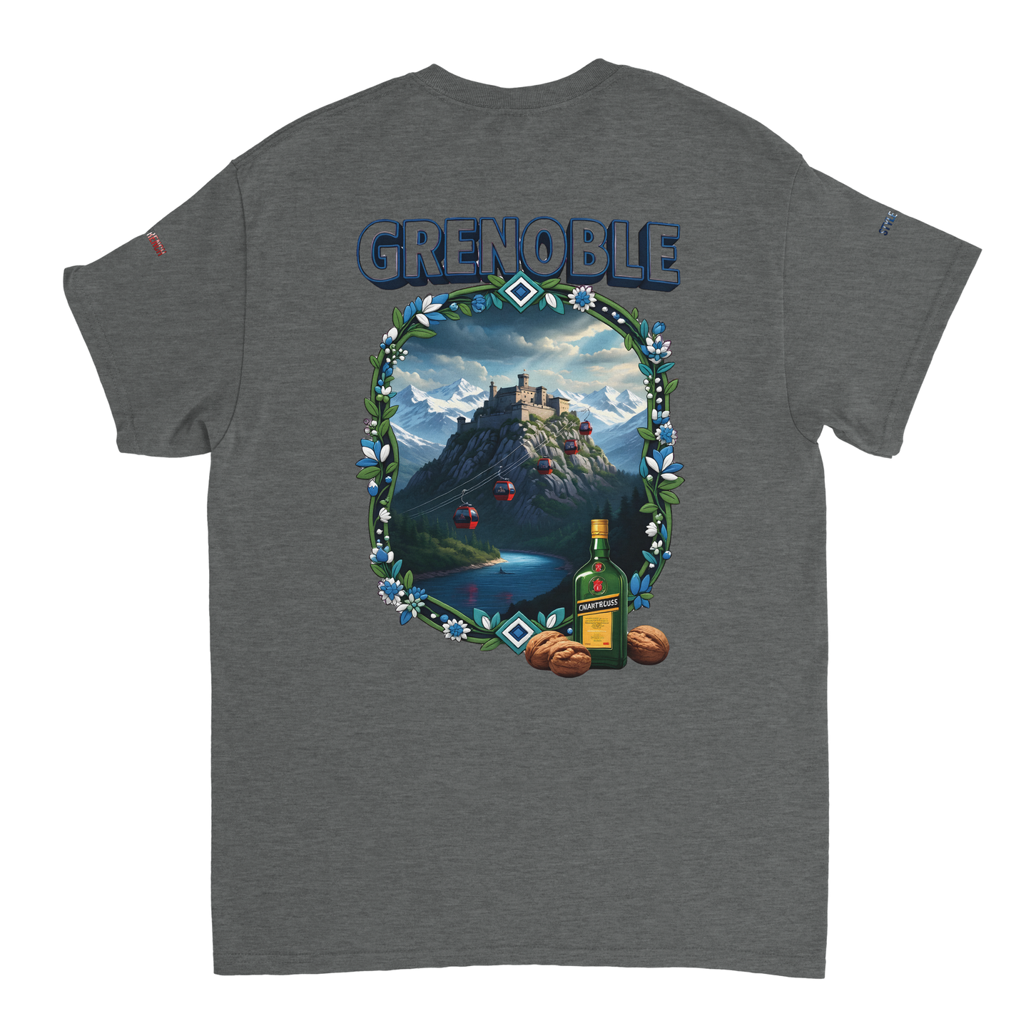 Unisex-T-Shirt Grenoble Stadt in Frankreich dick Rundhals | Gildan® 5000