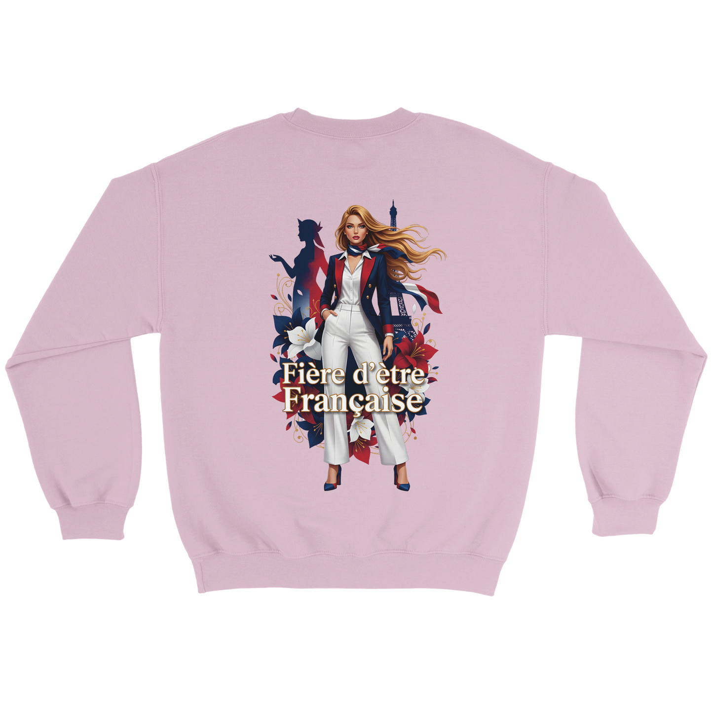 Sweat-shirt femme fière d'être française  Classique Léger et Confortable pour le Printemps