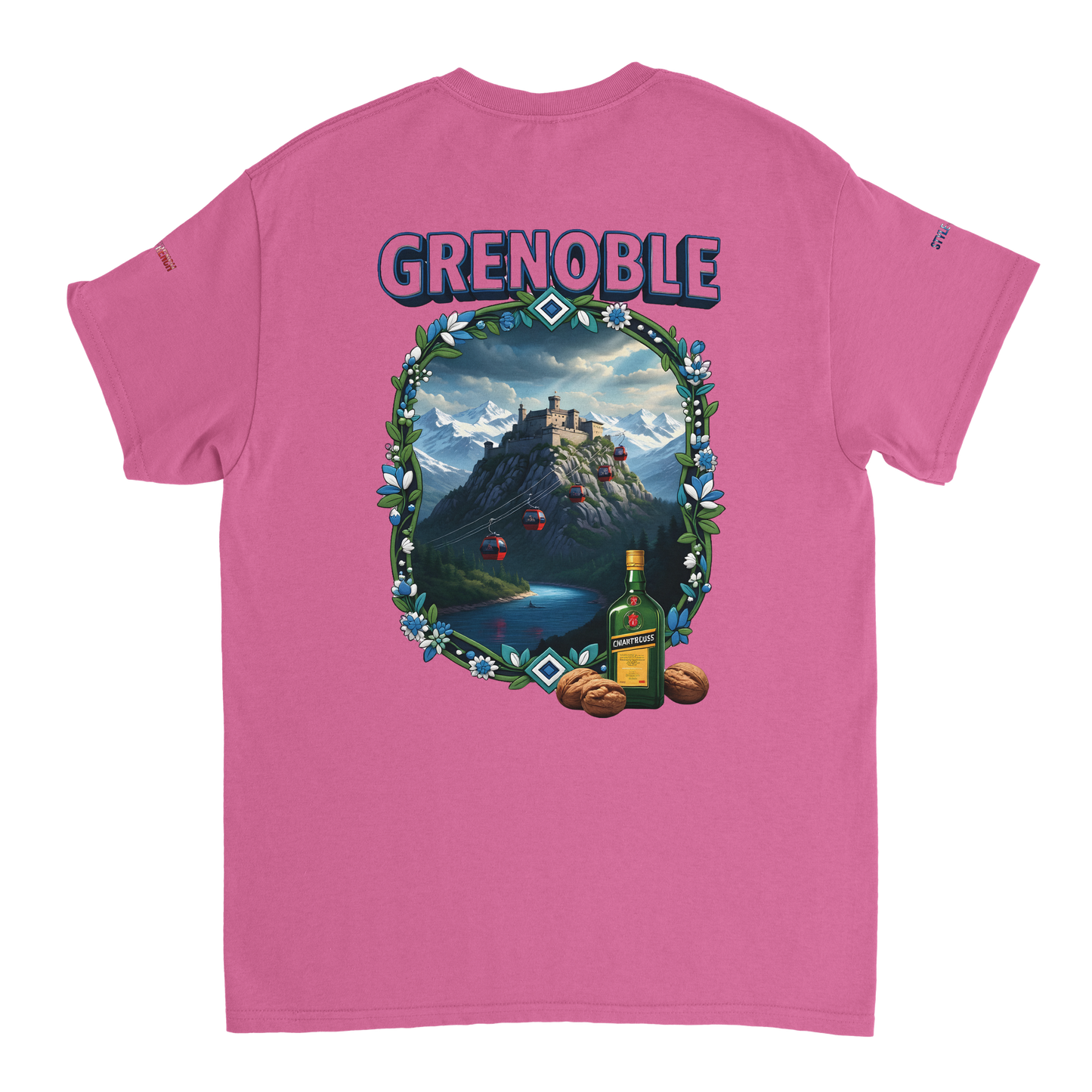 Unisex-T-Shirt Grenoble Stadt in Frankreich dick Rundhals | Gildan® 5000