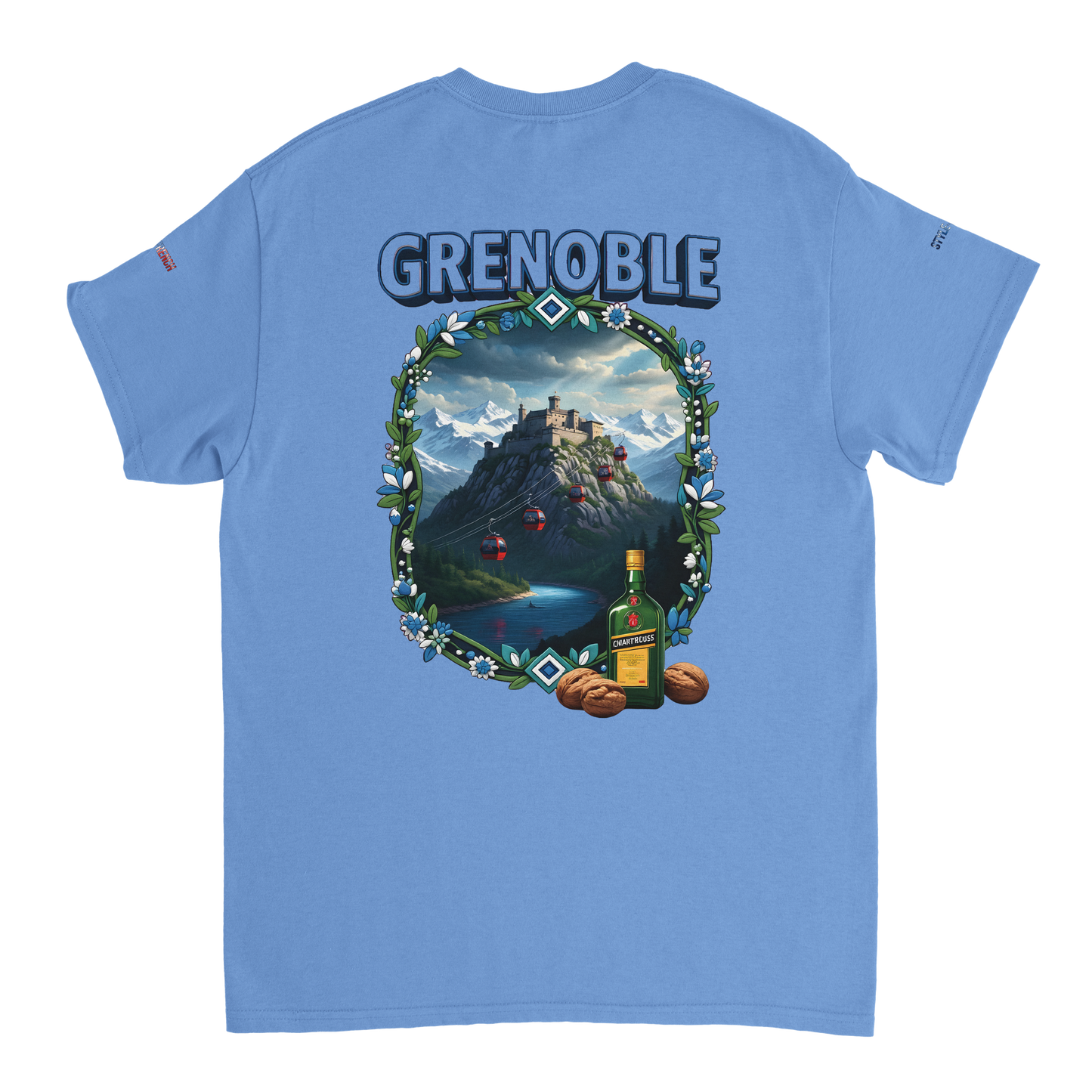 Unisex-T-Shirt Grenoble Stadt in Frankreich dick Rundhals | Gildan® 5000