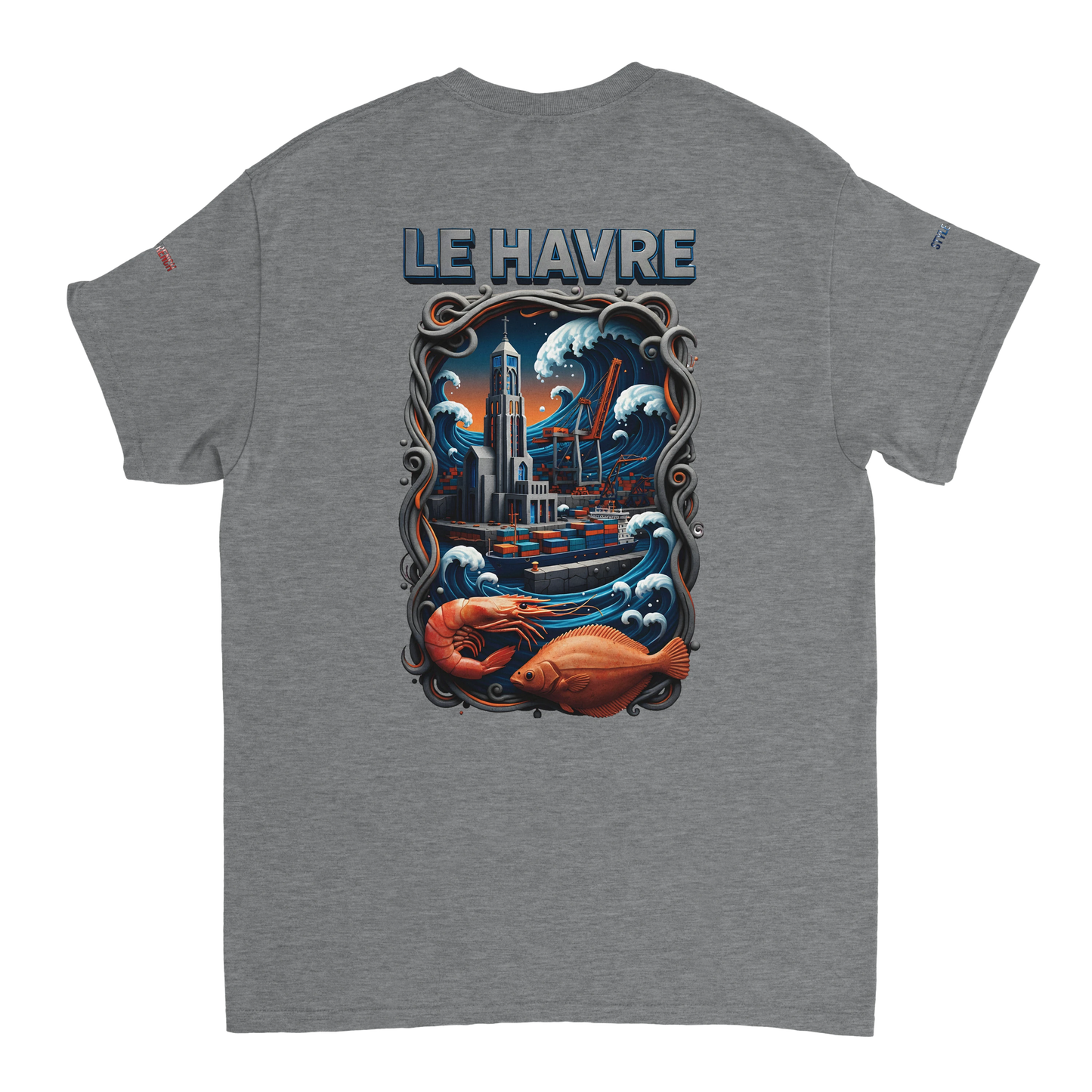 Unisex-T-Shirt Le Havre Stadt in Frankreich dick Rundhals | Gildan® 5000
