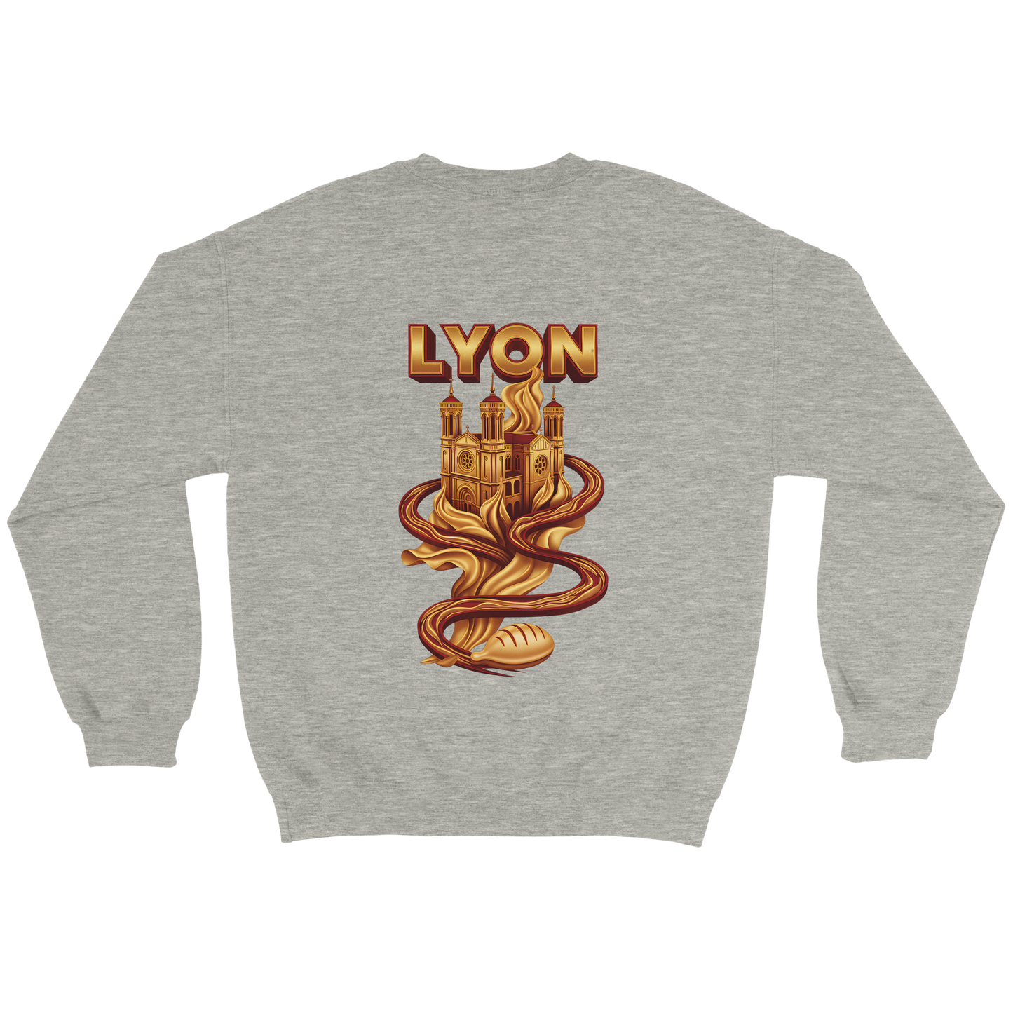 Unisex sweatshirt Lyon city France classic crew neck | Gildan® 18000