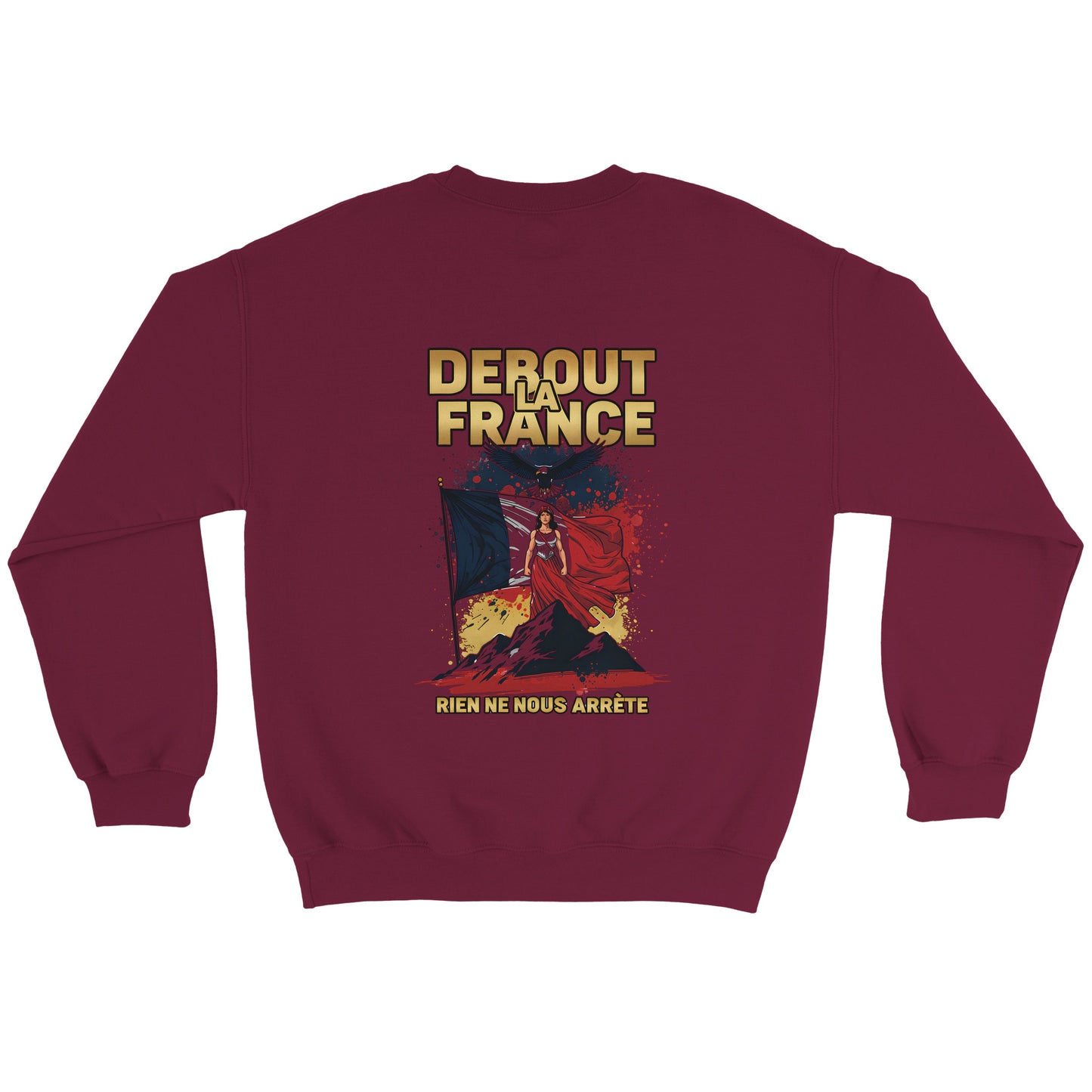 Damen-Sweatshirt „debout la France“ im klassischen französischen Rundhals-Stil | Gildan® 18000