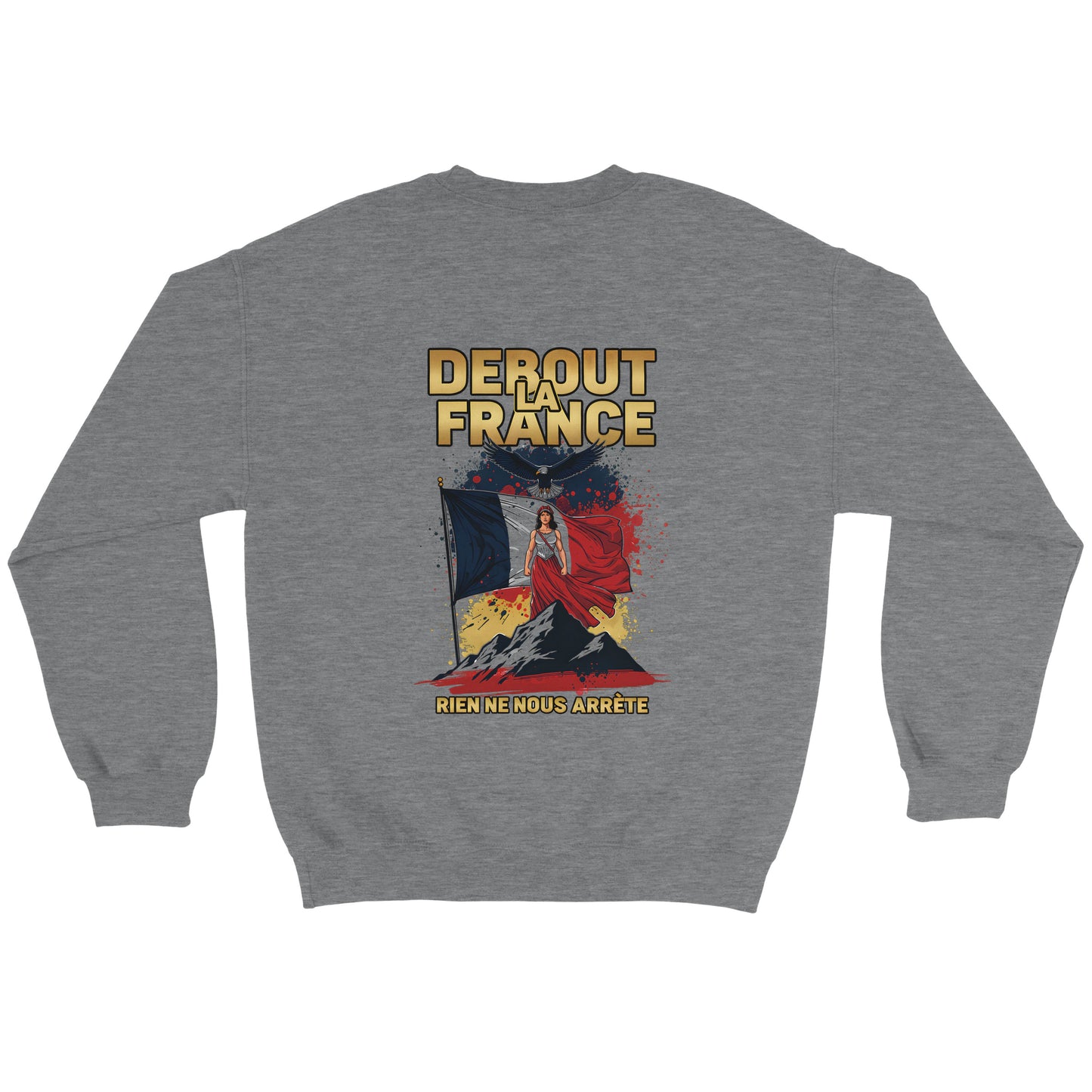 Damen-Sweatshirt „debout la France“ im klassischen französischen Rundhals-Stil | Gildan® 18000
