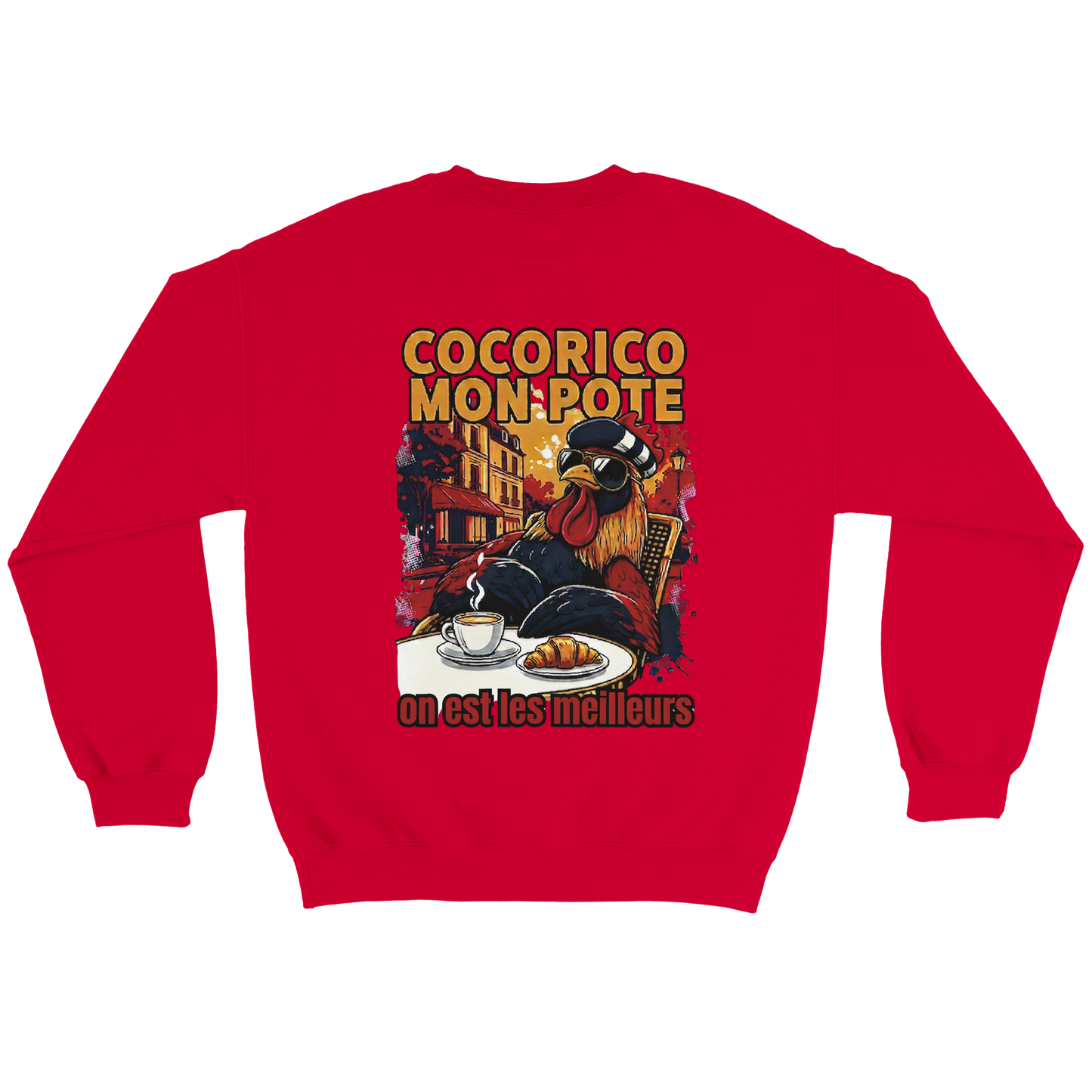 Sweatshirt Cocorico On Est Les Meilleurs für Herren, klassischer Rundhalsausschnitt | Gildan® 18000