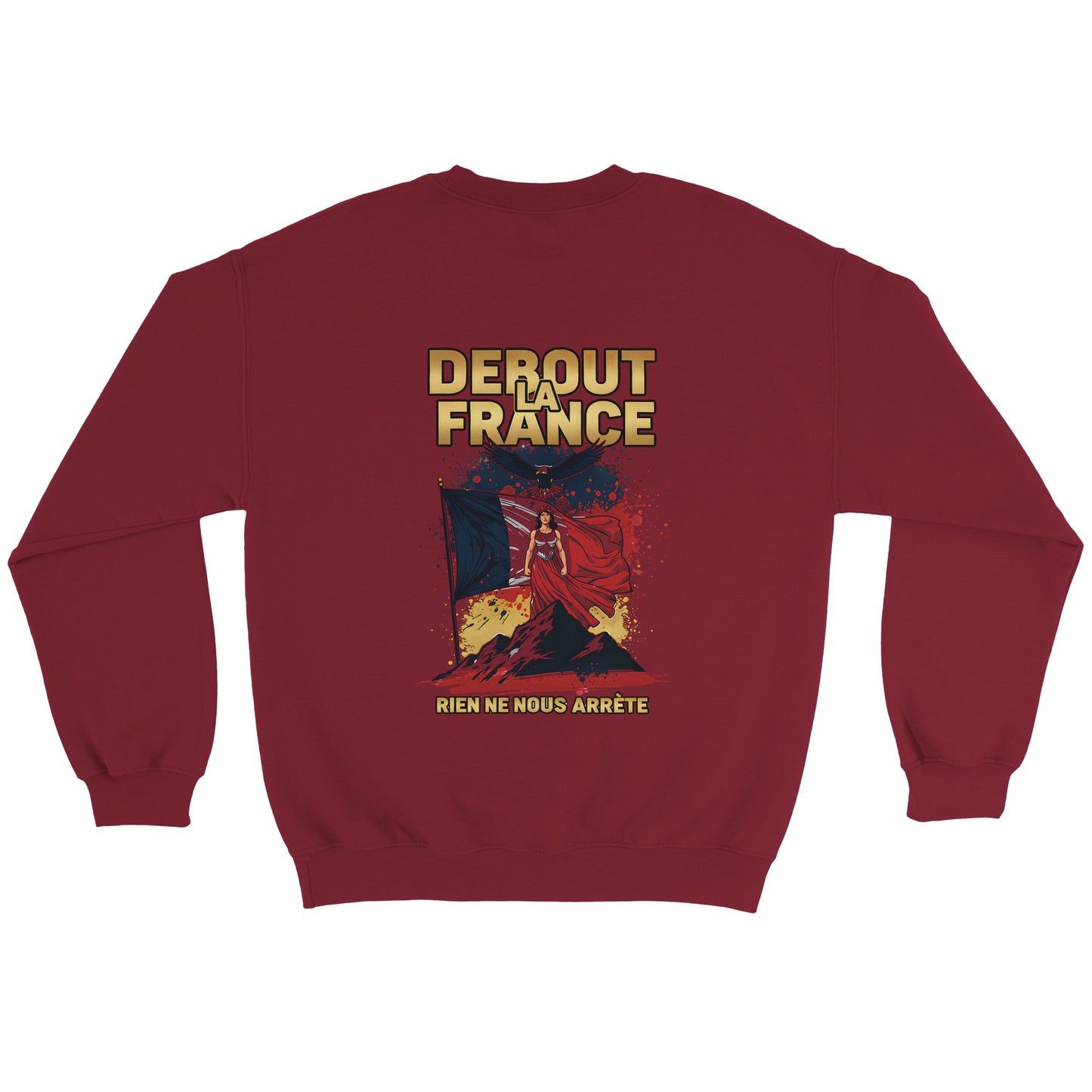 Damen-Sweatshirt „debout la France“ im klassischen französischen Rundhals-Stil | Gildan® 18000