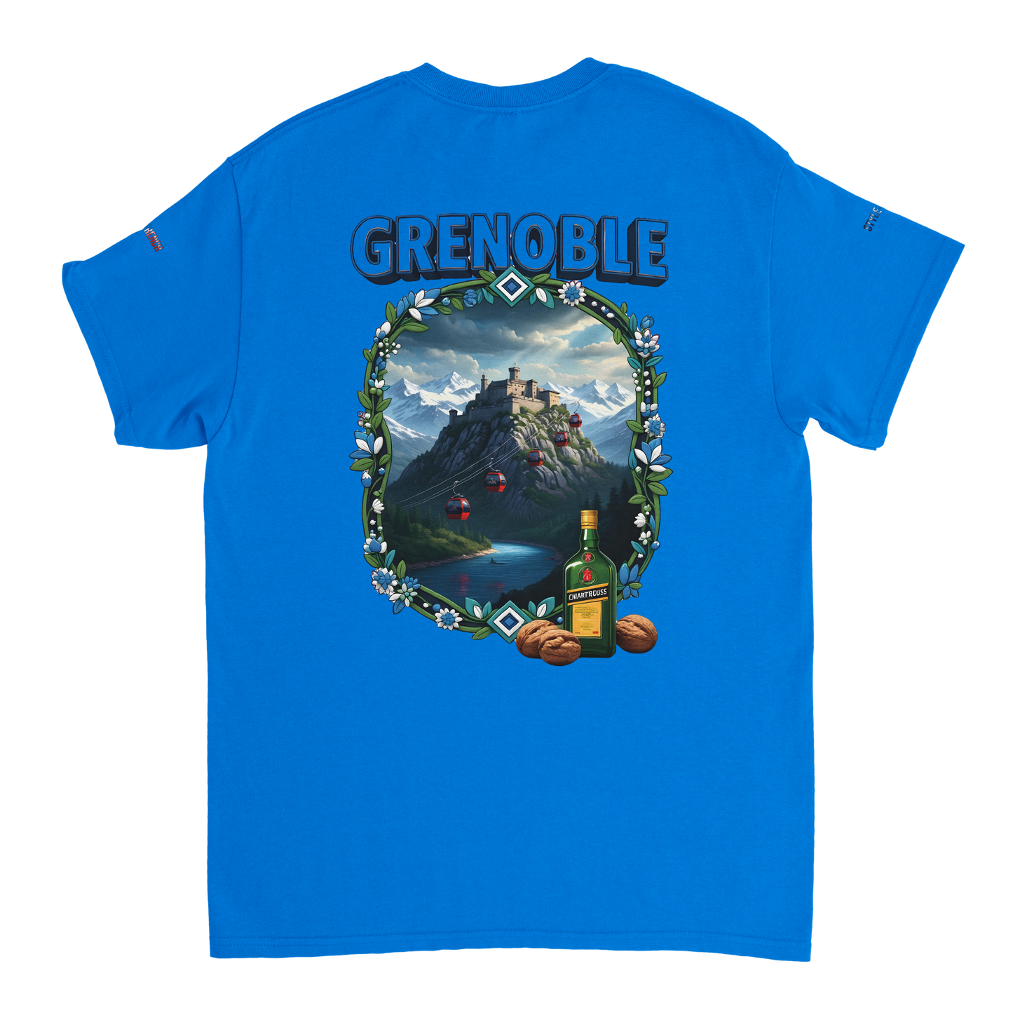 Unisex-T-Shirt Grenoble Stadt in Frankreich dick Rundhals | Gildan® 5000