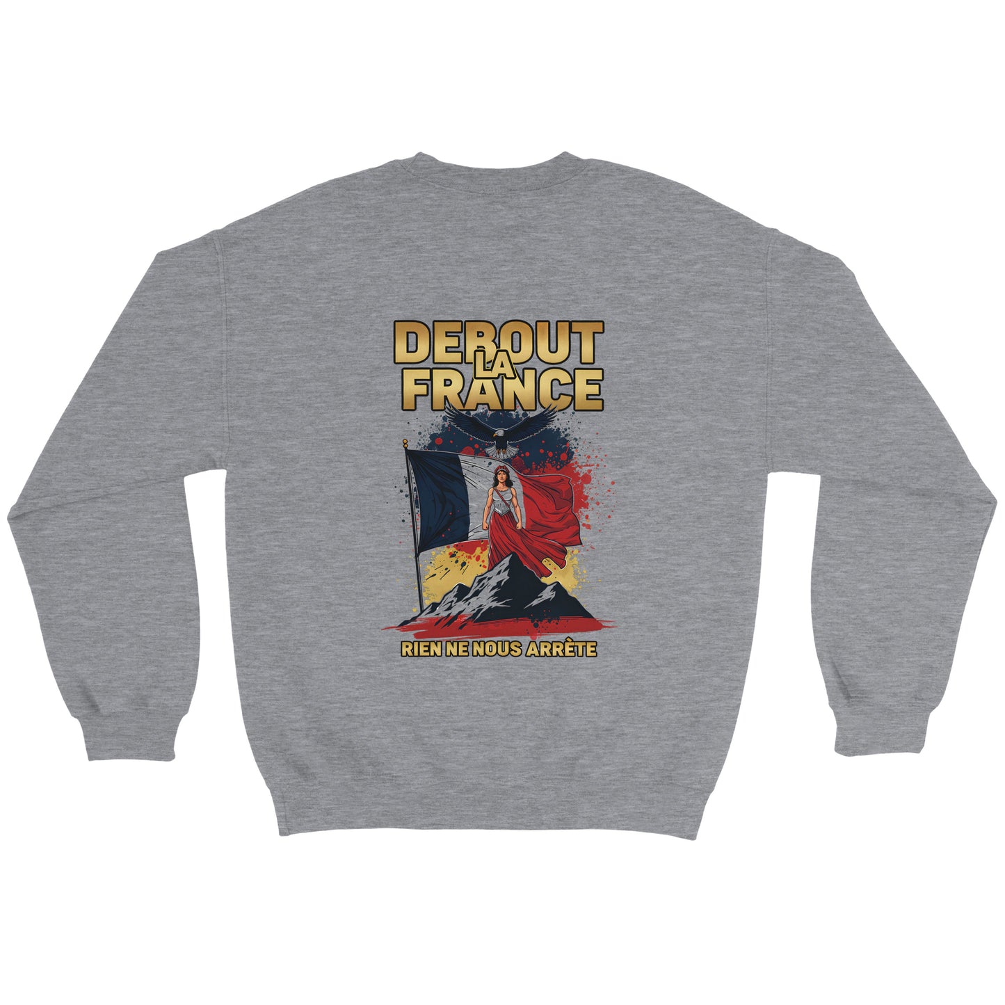 Damen-Sweatshirt „debout la France“ im klassischen französischen Rundhals-Stil | Gildan® 18000