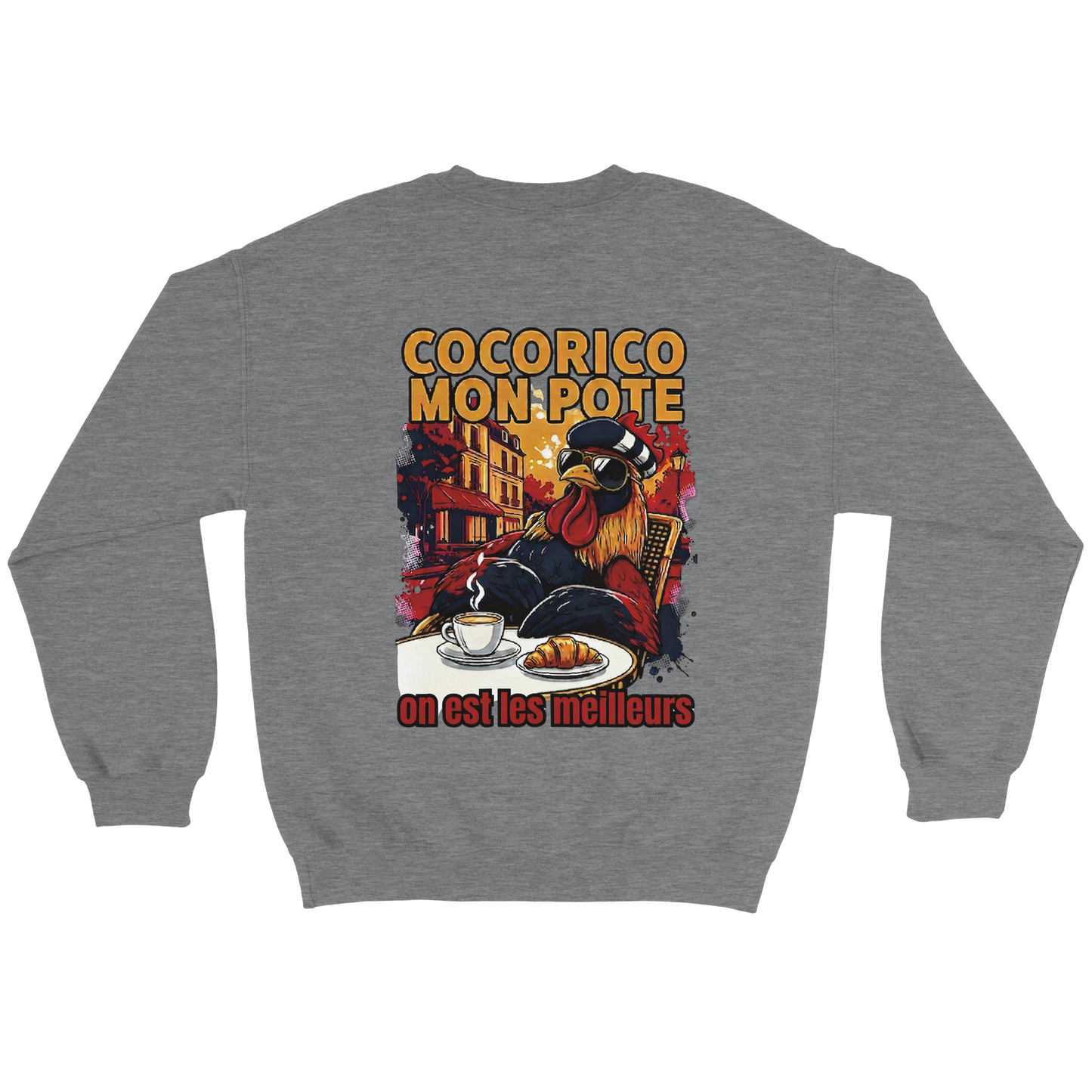 Sweatshirt Cocorico On Est Les Meilleurs für Herren, klassischer Rundhalsausschnitt | Gildan® 18000