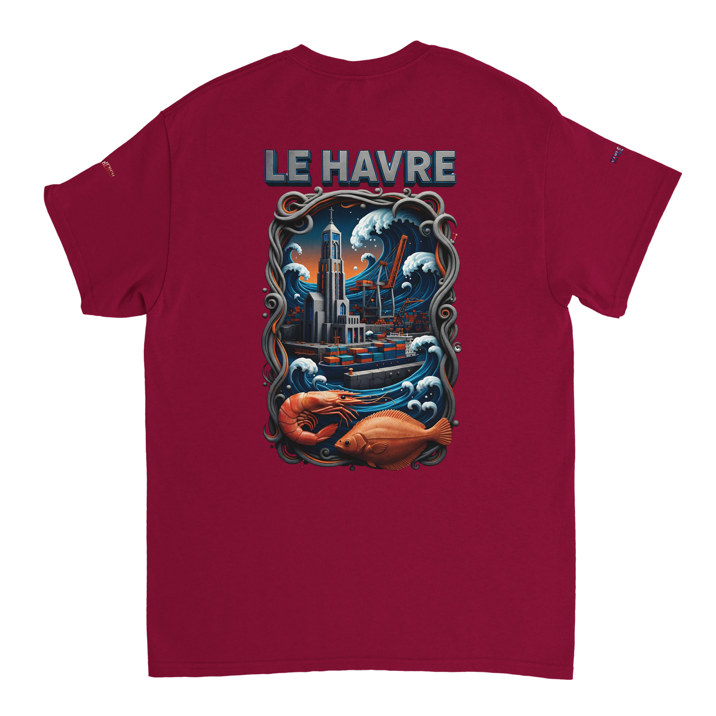 Unisex-T-Shirt Le Havre Stadt in Frankreich dick Rundhals | Gildan® 5000