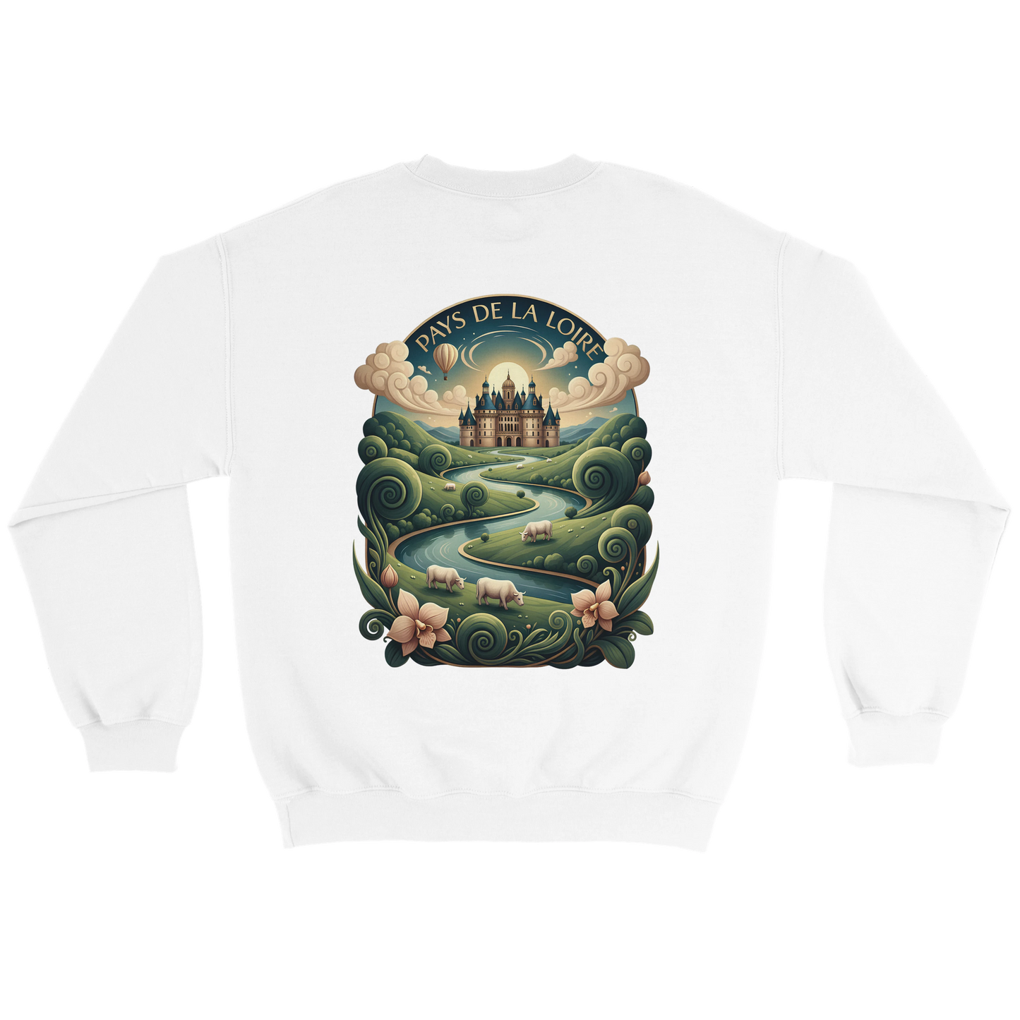 Klassisches Unisex-Sweatshirt Pays de la Loire mit Rundhalsausschnitt | Gildan® 18000
