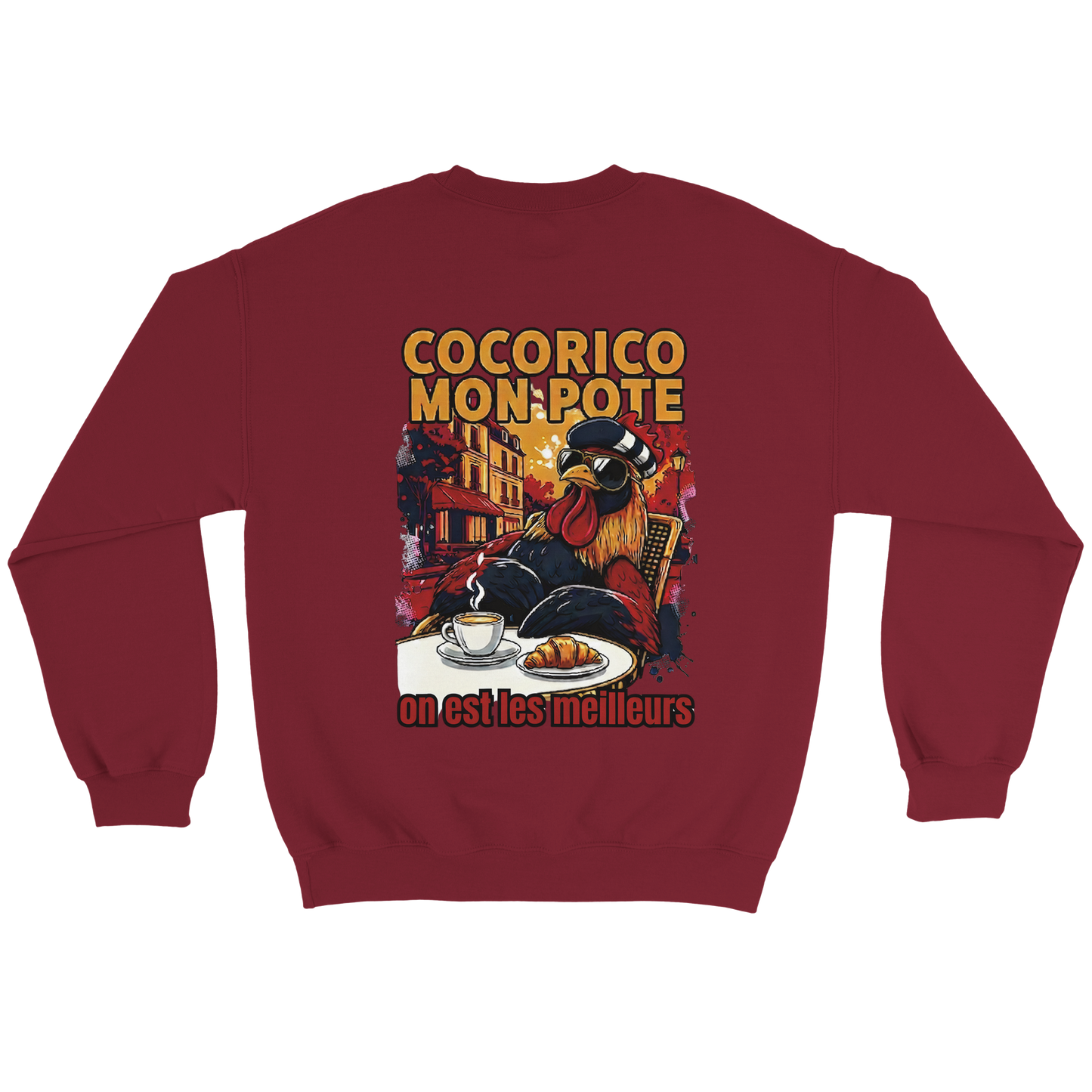 Sweatshirt Cocorico On Est Les Meilleurs für Herren, klassischer Rundhalsausschnitt | Gildan® 18000