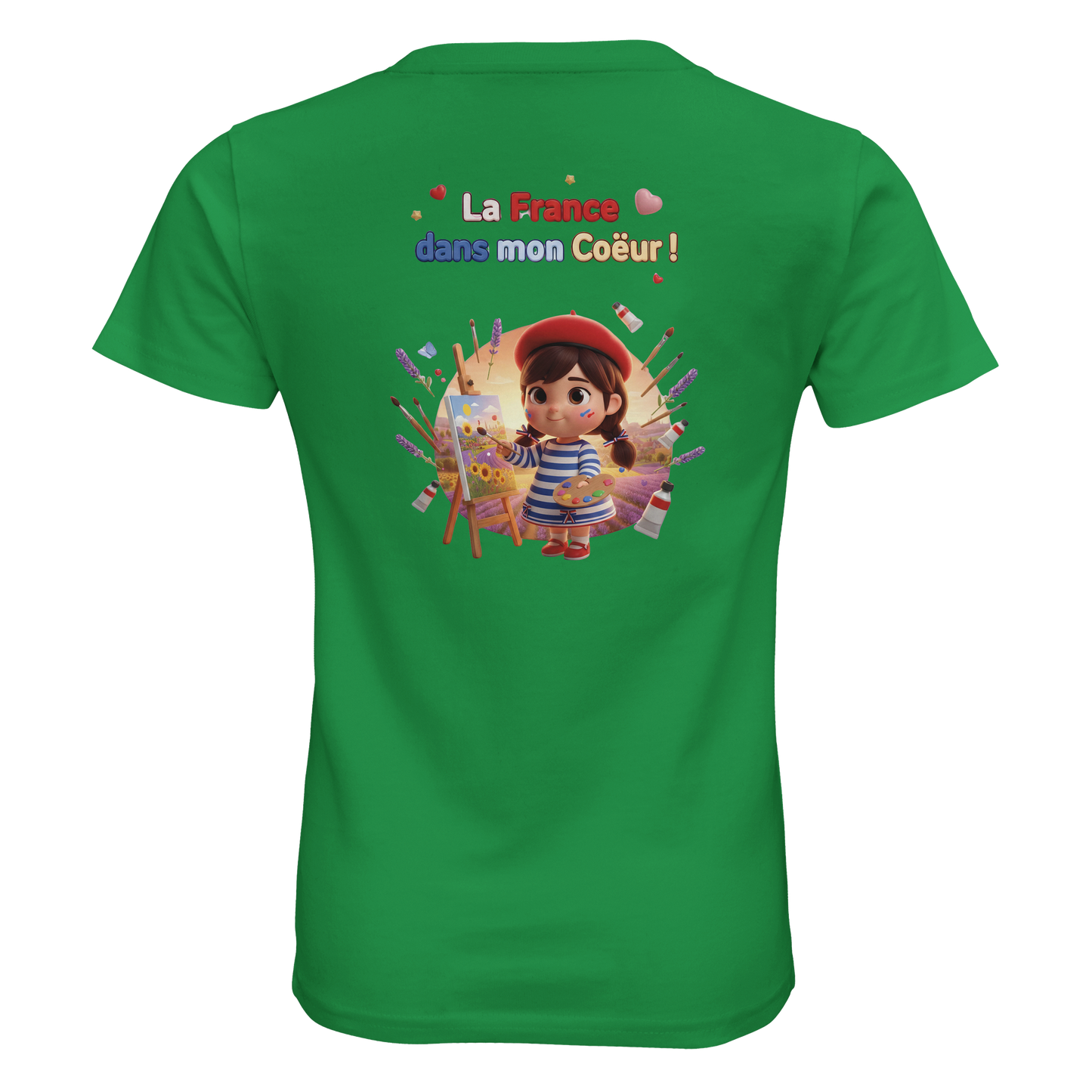 Bio Kinder Enganliegendes T-Shirt| Mädchen Stil-Französisch Frankreich in meinem Herzen | SOL'S Pioneer Kids 03578