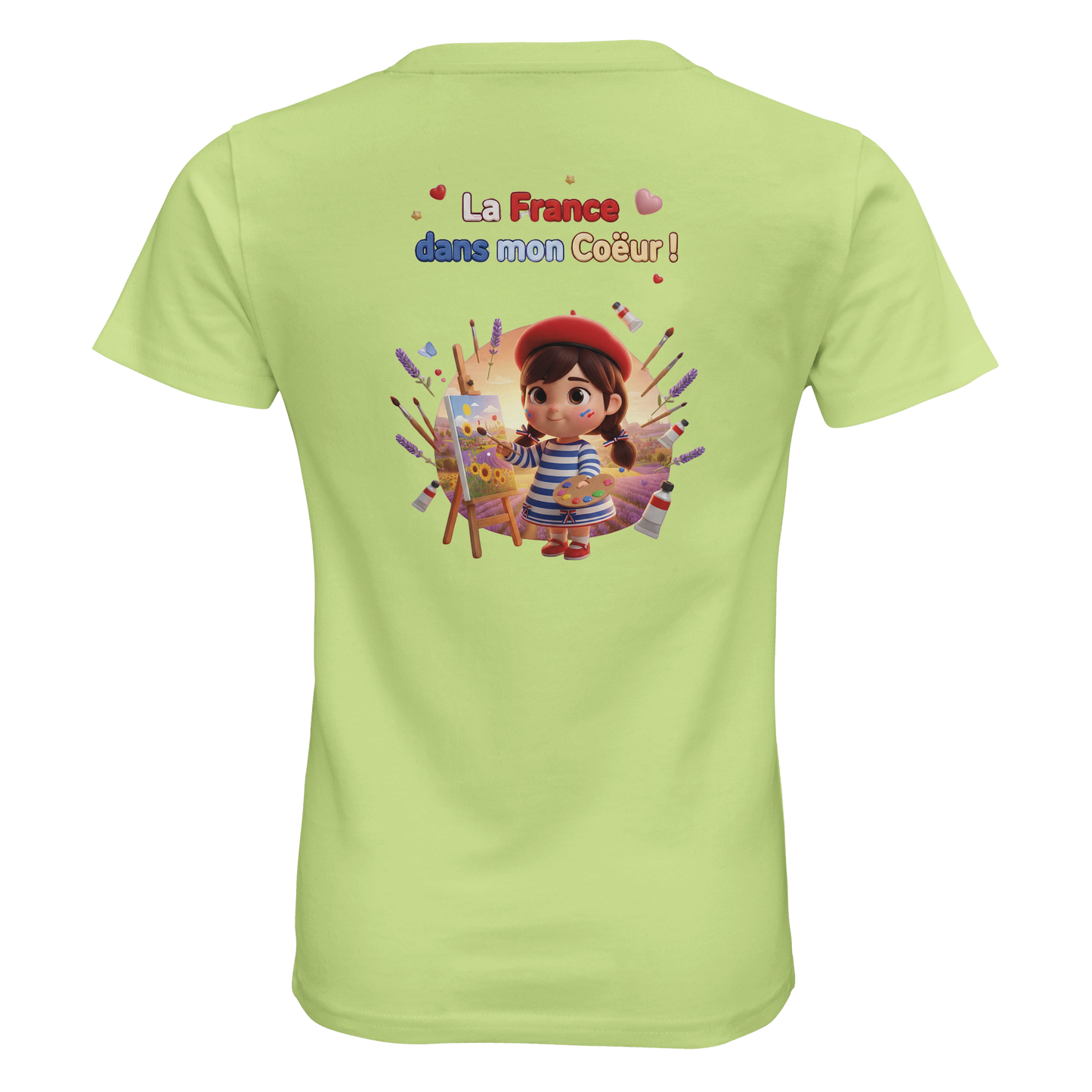 Bio Kinder Enganliegendes T-Shirt| Mädchen Stil-Französisch Frankreich in meinem Herzen | SOL'S Pioneer Kids 03578