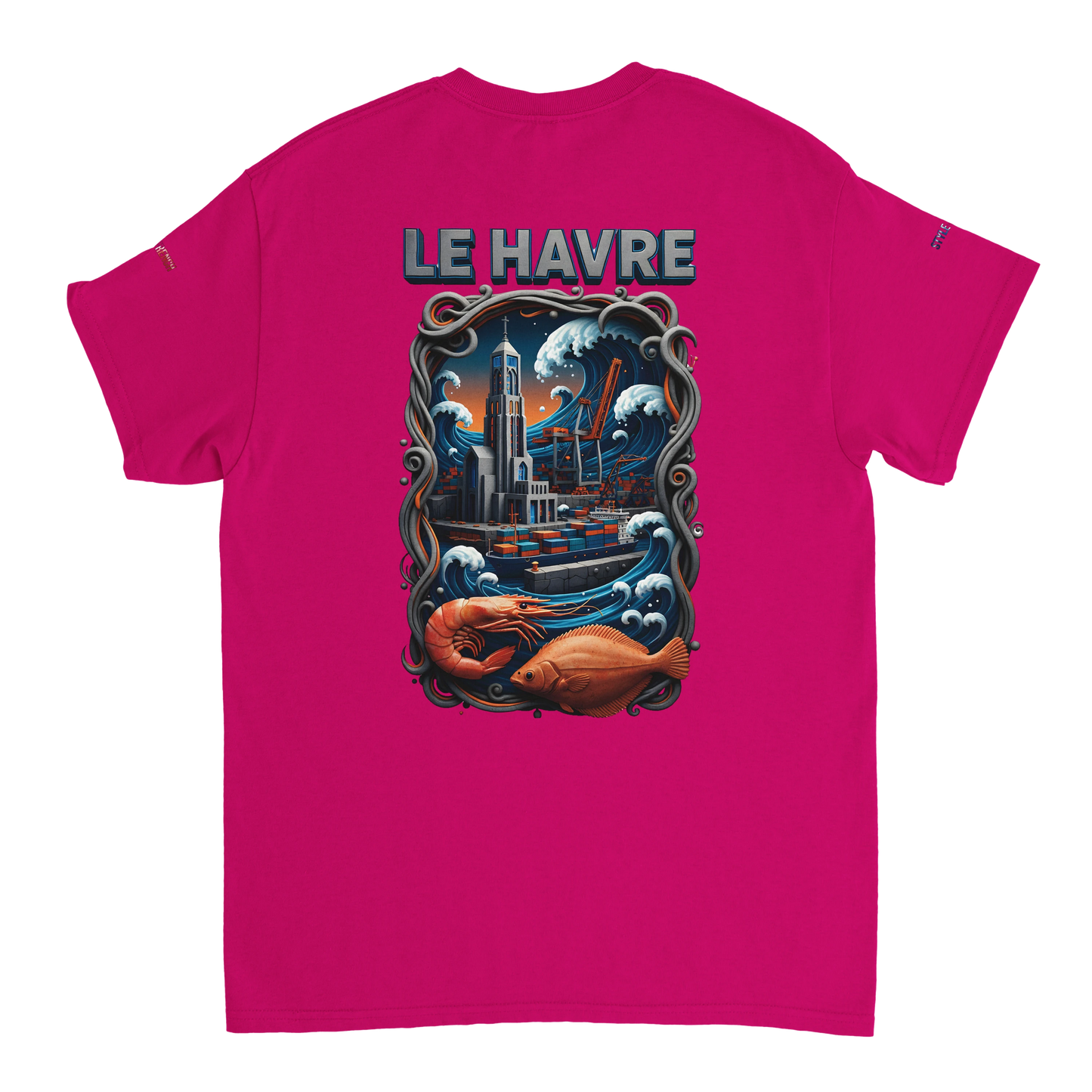 Unisex-T-Shirt Le Havre Stadt in Frankreich dick Rundhals | Gildan® 5000
