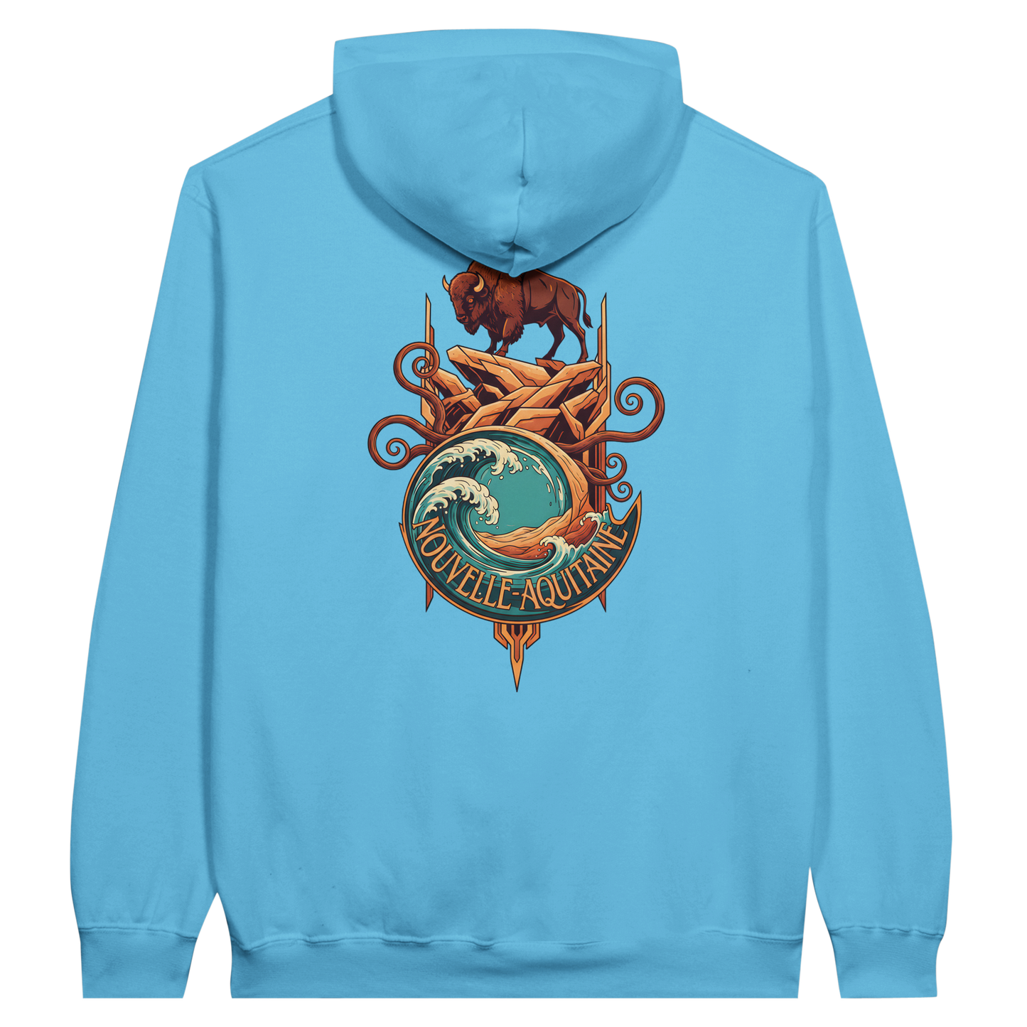 Gildan SF500 Adult New Aquitaine Medium Fleece Hoodie