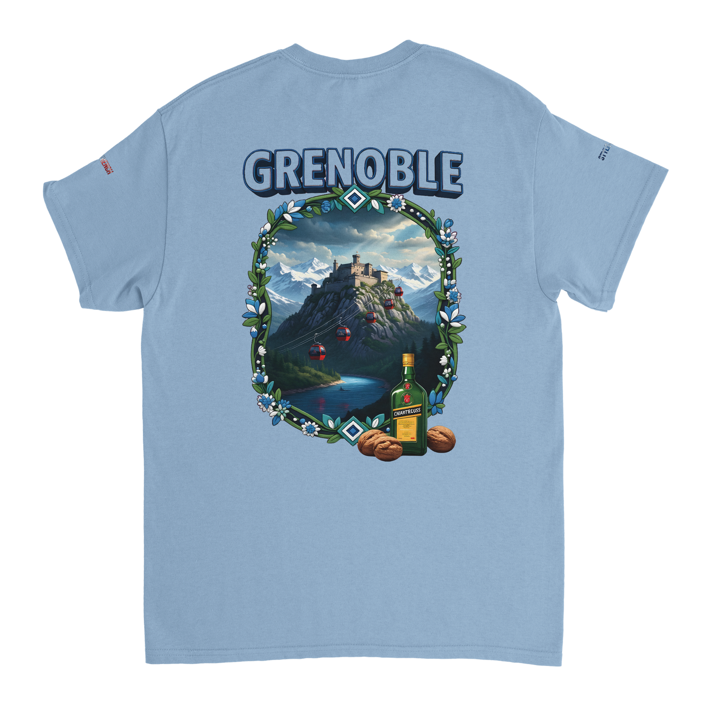 Unisex-T-Shirt Grenoble Stadt in Frankreich dick Rundhals | Gildan® 5000
