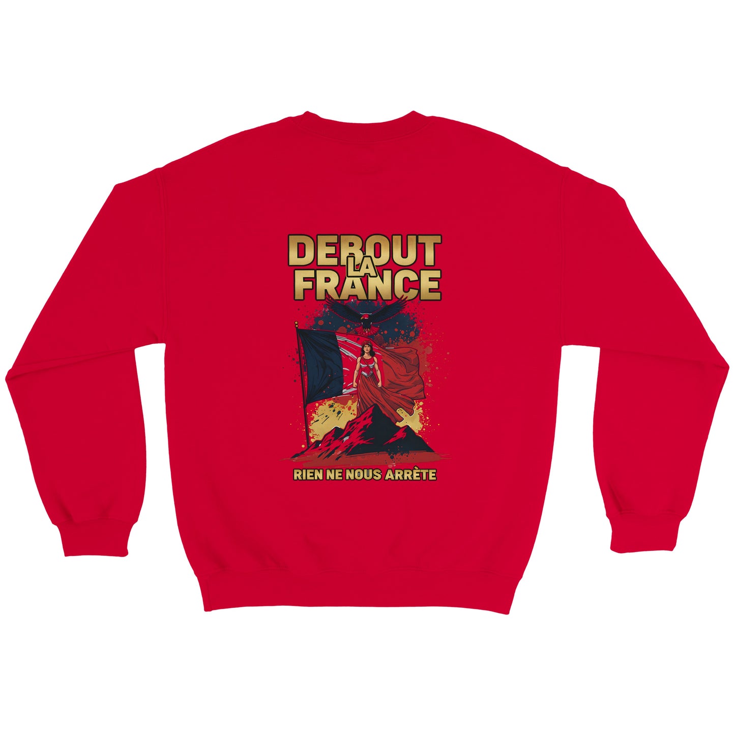 Damen-Sweatshirt „debout la France“ im klassischen französischen Rundhals-Stil | Gildan® 18000