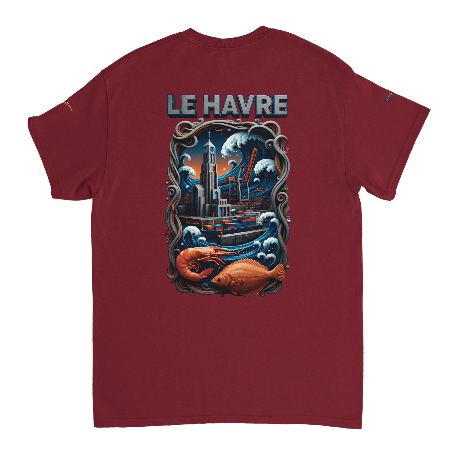Unisex-T-Shirt Le Havre Stadt in Frankreich dick Rundhals | Gildan® 5000