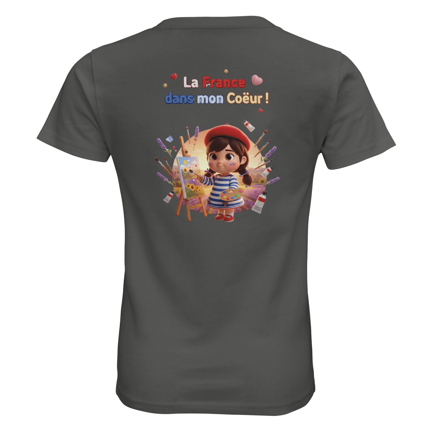 Bio Kinder Enganliegendes T-Shirt| Mädchen Stil-Französisch Frankreich in meinem Herzen | SOL'S Pioneer Kids 03578